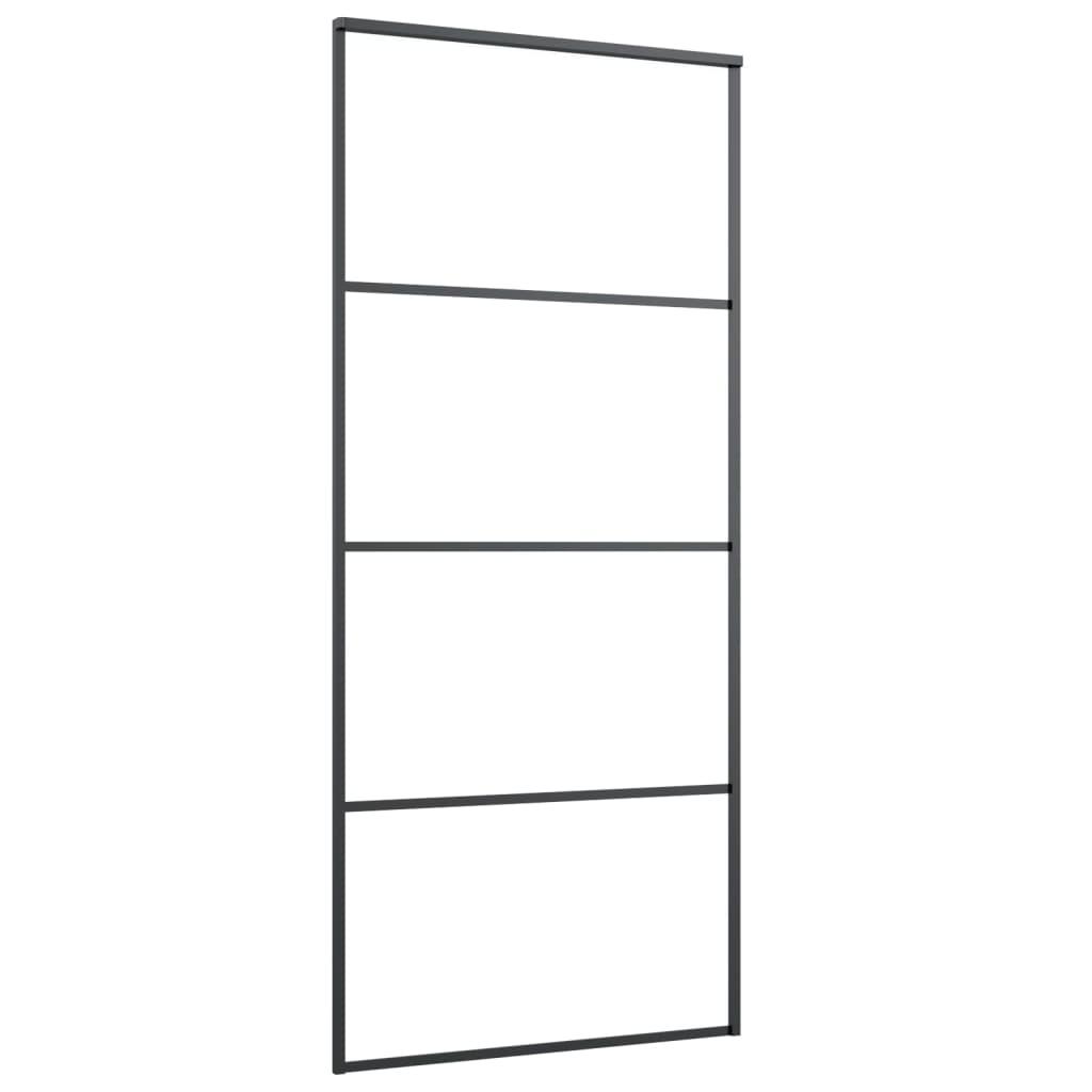 vidaXL Ușă glisantă cu set feronerie, 90x205 cm, sticlă ESG/aluminiu vidaXL Ușă glisantă cu set feronerie, 90x205 cm, sticlă ESG/aluminiu