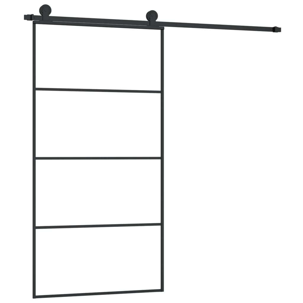 vidaXL Ușă glisantă cu set feronerie 102,5x205 cm sticlă ESG/aluminiu