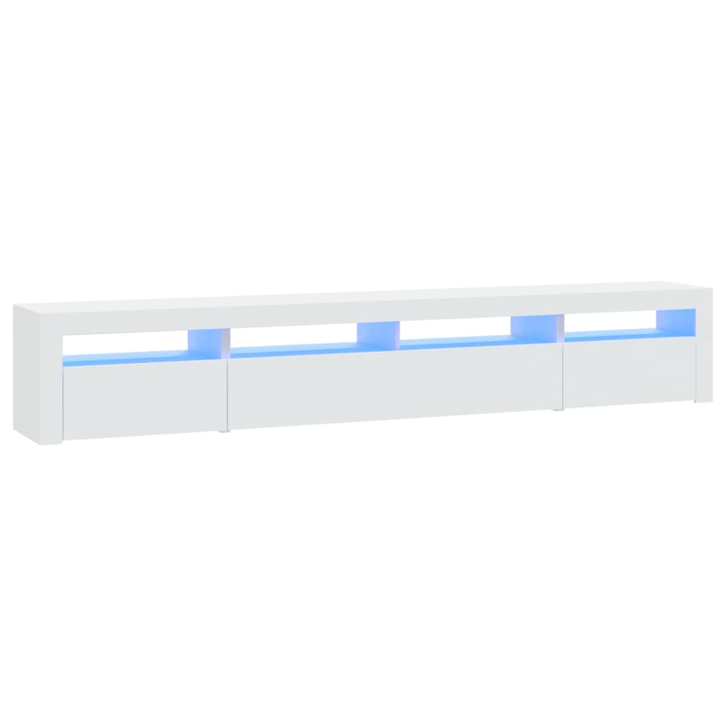 vidaXL Comodă TV cu lumini LED, alb, 240x35x40 cm vidaXL Comodă TV cu lumini LED, alb, 240x35x40 cm