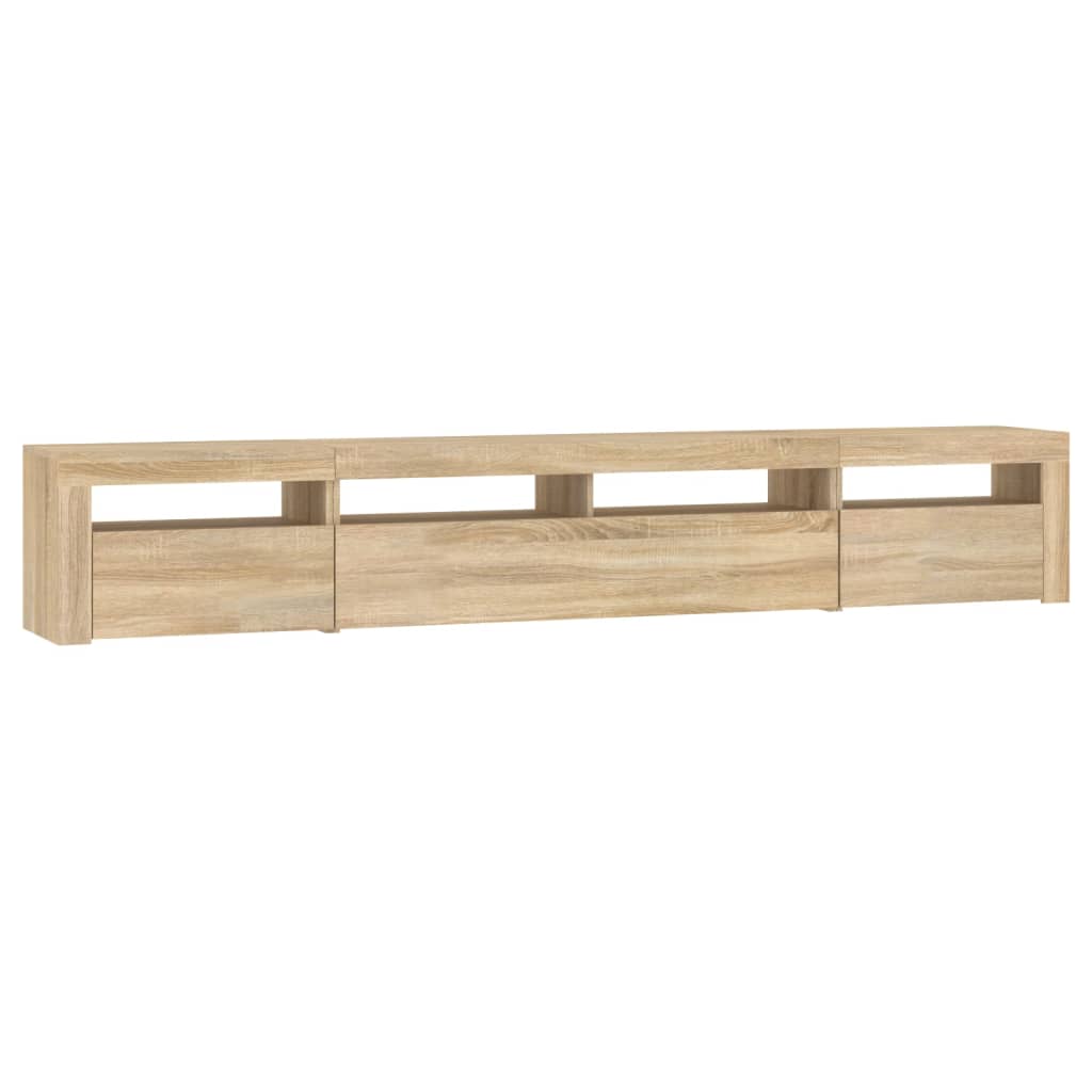 vidaXL Comodă TV cu lumini LED, stejar sonoma, 240x35x40cm