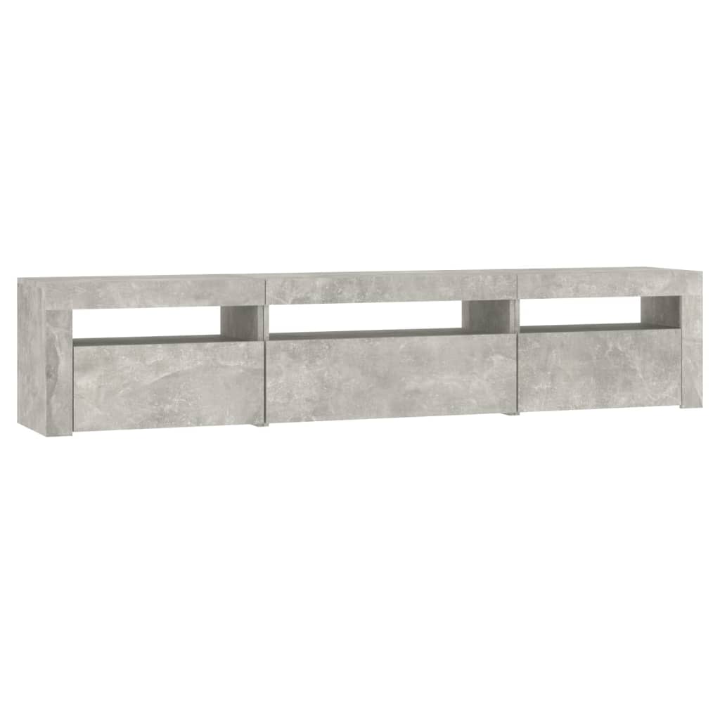 vidaXL Comodă TV cu lumini LED, gri beton, 195x35x40 cm vidaXL Comodă TV cu lumini LED, gri beton, 195x35x40 cm