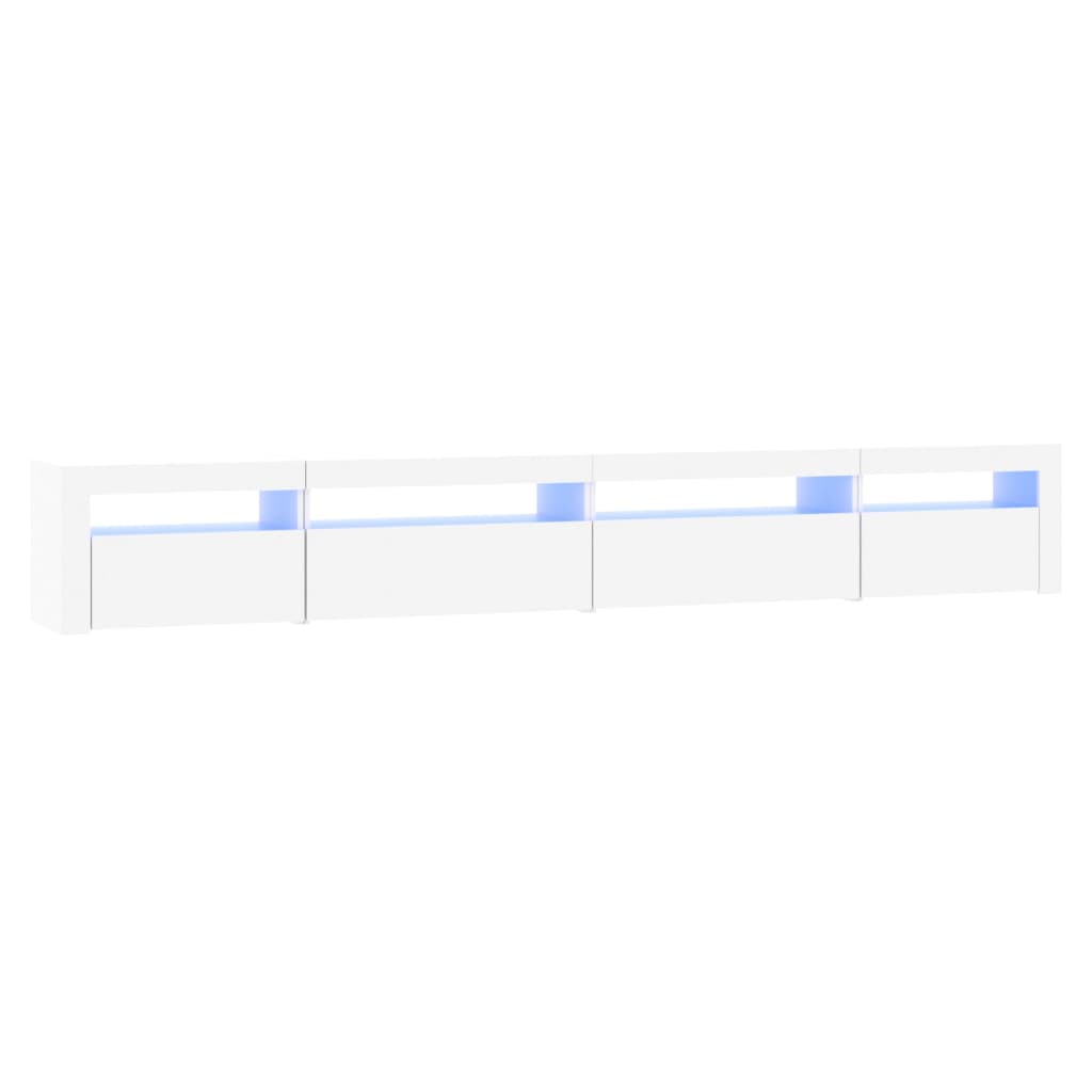 vidaXL Comodă TV cu lumini LED, alb, 270x35x40 cm vidaXL Comodă TV cu lumini LED, alb, 270x35x40 cm