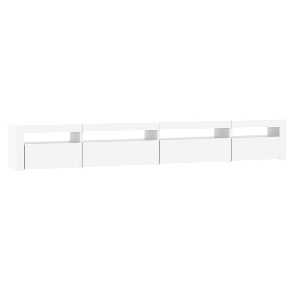 vidaXL Comodă TV cu lumini LED, alb, 270x35x40 cm vidaXL Comodă TV cu lumini LED, alb, 270x35x40 cm