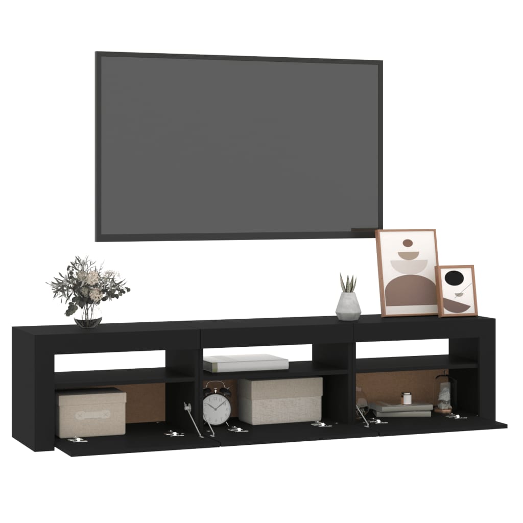 vidaXL Comodă TV cu lumini LED, negru, 180x35x40 cm vidaXL Comodă TV cu lumini LED, negru, 180x35x40 cm