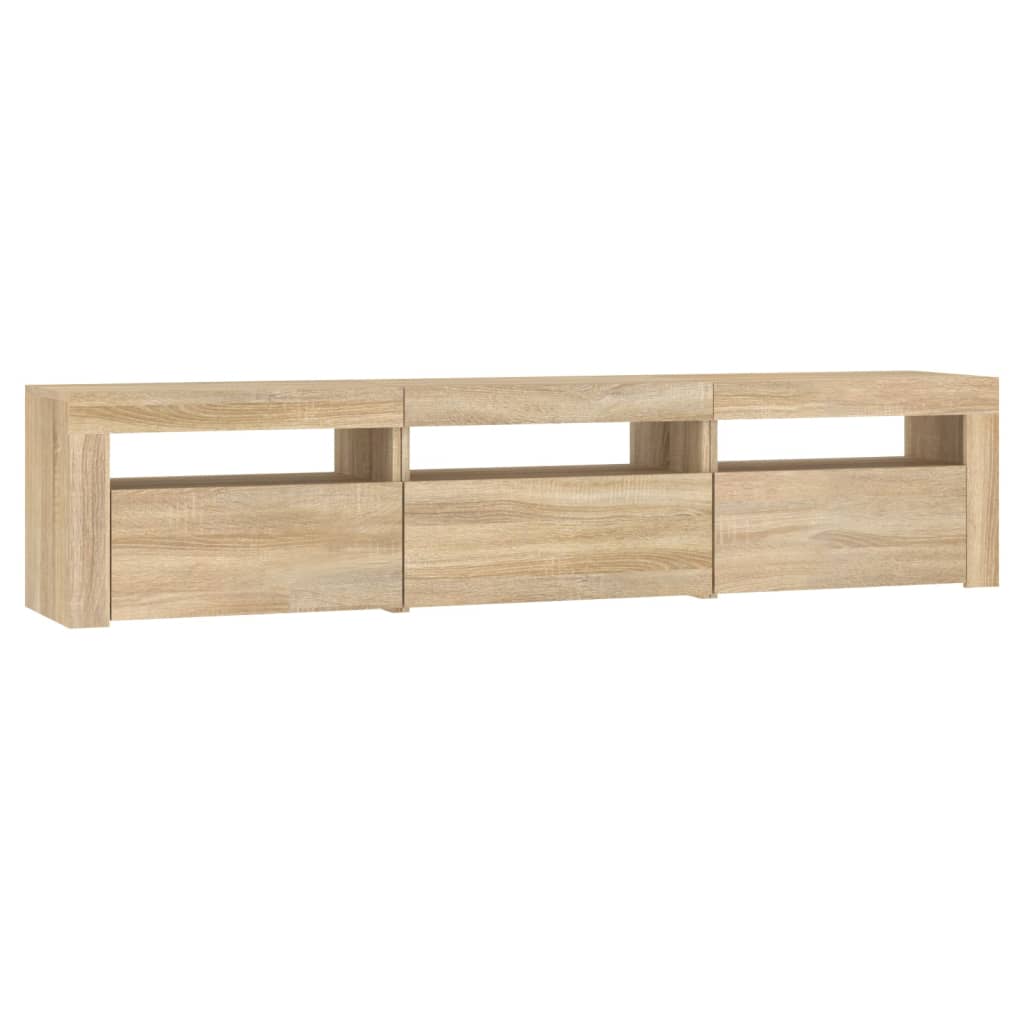 vidaXL Comodă TV cu lumini LED, stejar sonoma, 180x35x40 cm vidaXL Comodă TV cu lumini LED, stejar sonoma, 180x35x40 cm