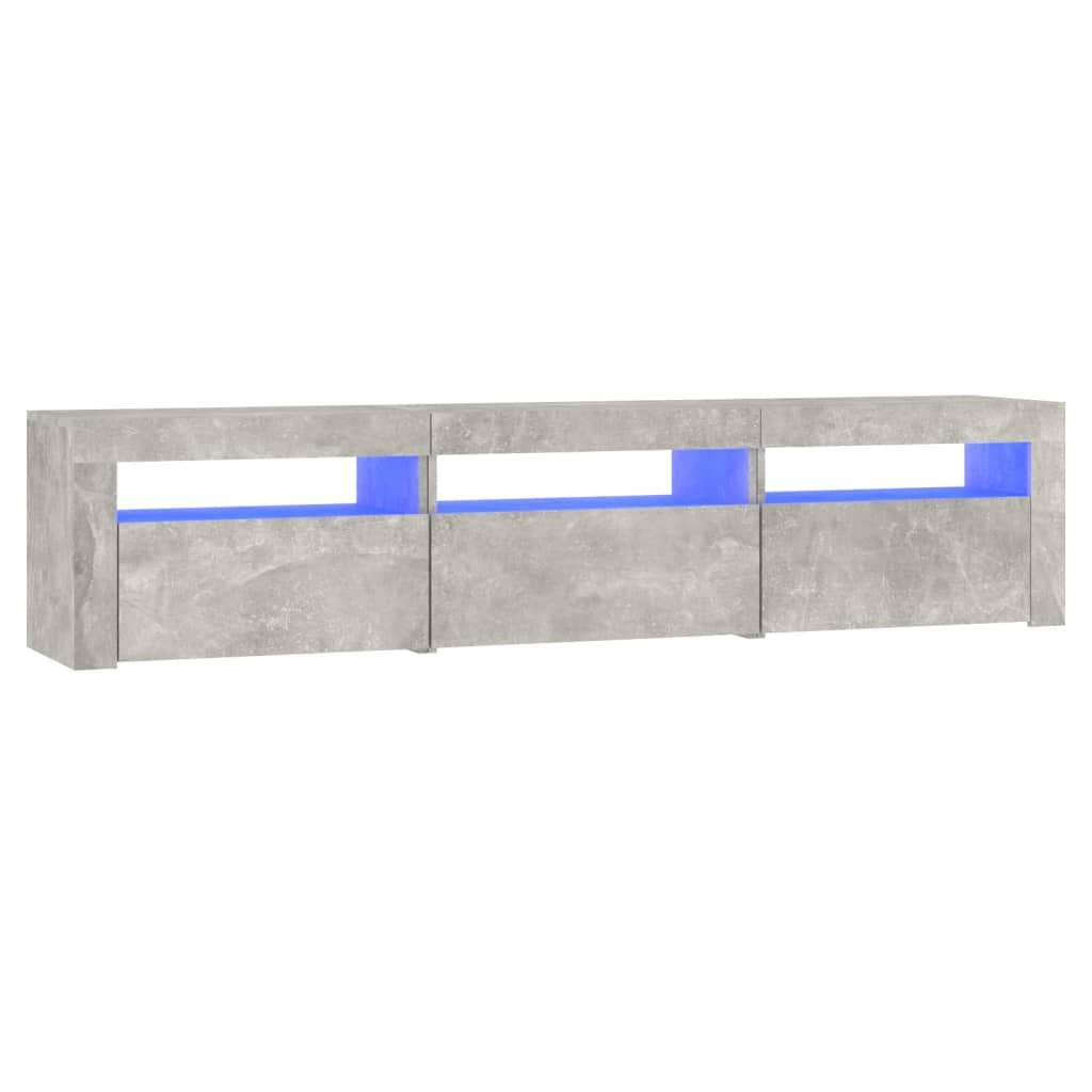 vidaXL Comodă TV cu lumini LED, gri beton, 180x35x40 cm vidaXL Comodă TV cu lumini LED, gri beton, 180x35x40 cm