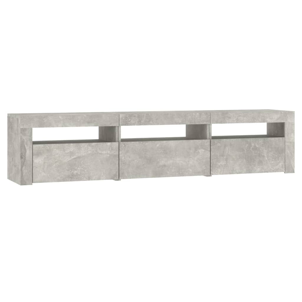 vidaXL Comodă TV cu lumini LED, gri beton, 180x35x40 cm vidaXL Comodă TV cu lumini LED, gri beton, 180x35x40 cm