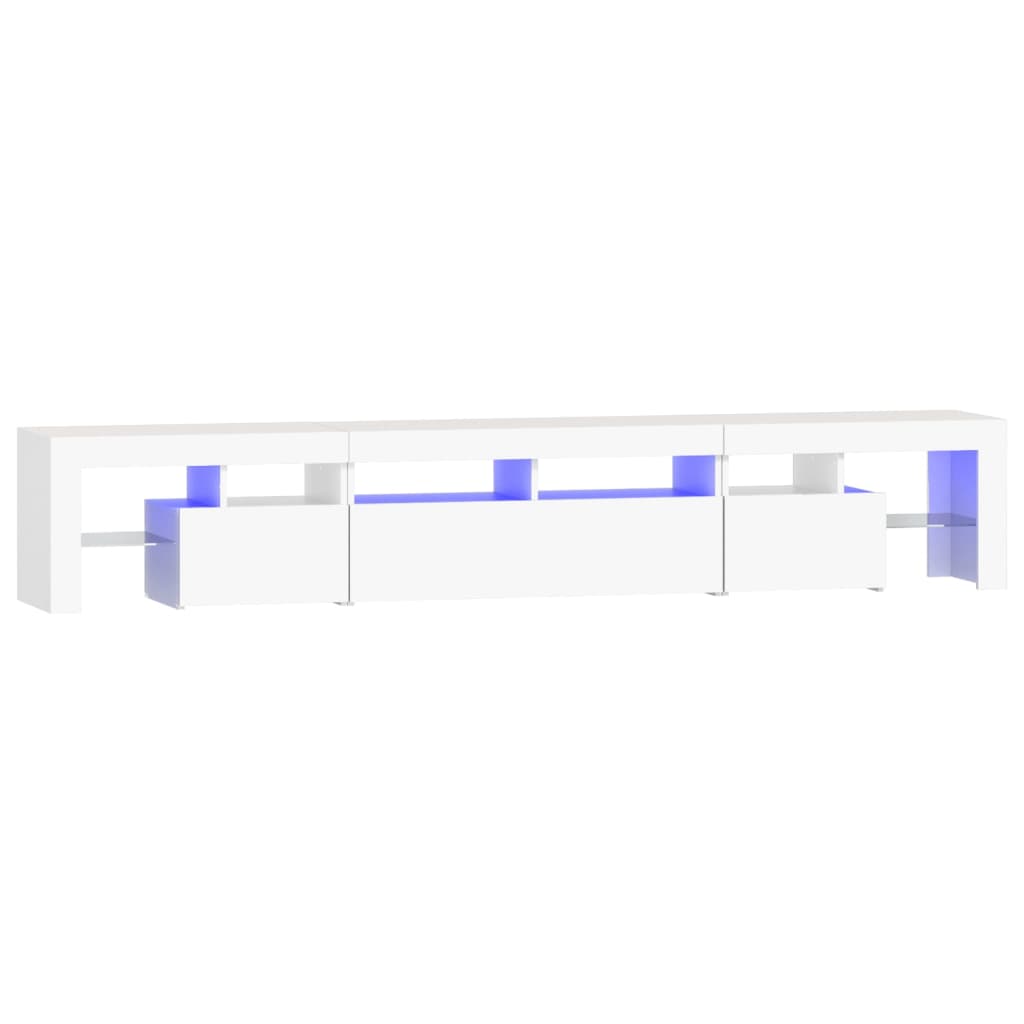 vidaXL Comode TV cu lumini LED, alb2，30x36,5x40