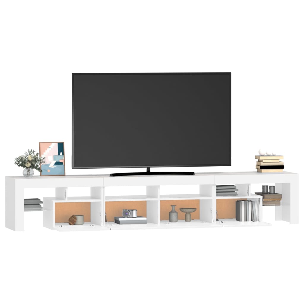 vidaXL Comode TV cu lumini LED, alb2，30x36,5x40
