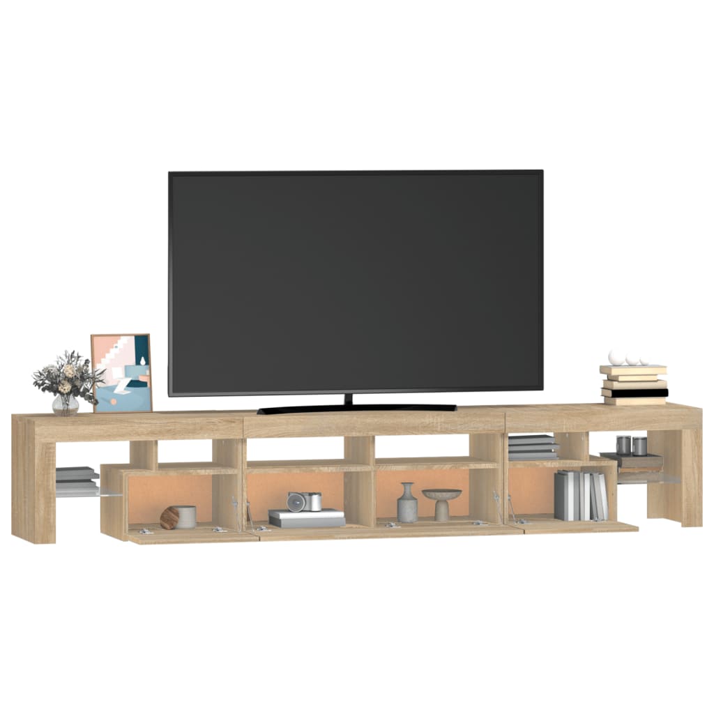 vidaXL Comodă TV cu lumini LED, stejar sonoma, 230x36,5x40 cm vidaXL Comodă TV cu lumini LED, stejar sonoma, 230x36,5x40 cm