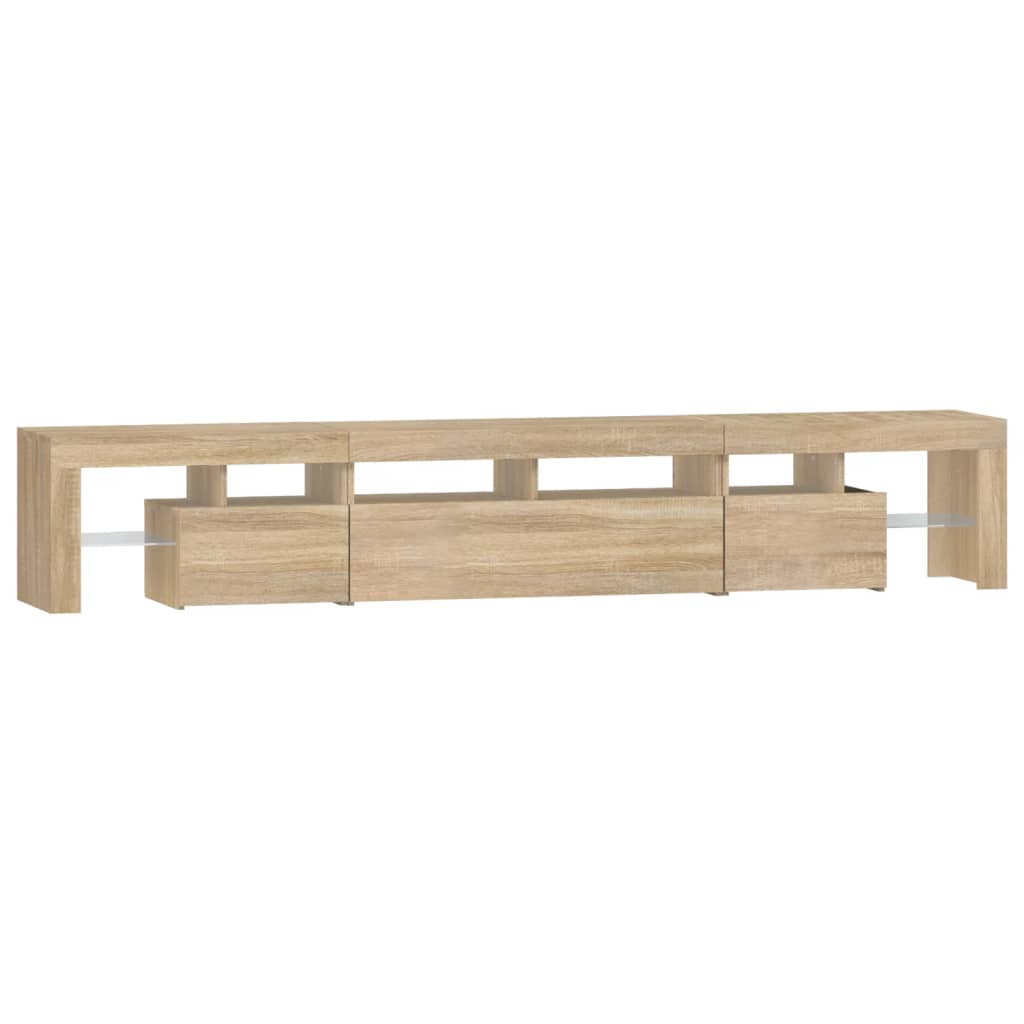vidaXL Comodă TV cu lumini LED, stejar sonoma, 230x36,5x40 cm vidaXL Comodă TV cu lumini LED, stejar sonoma, 230x36,5x40 cm