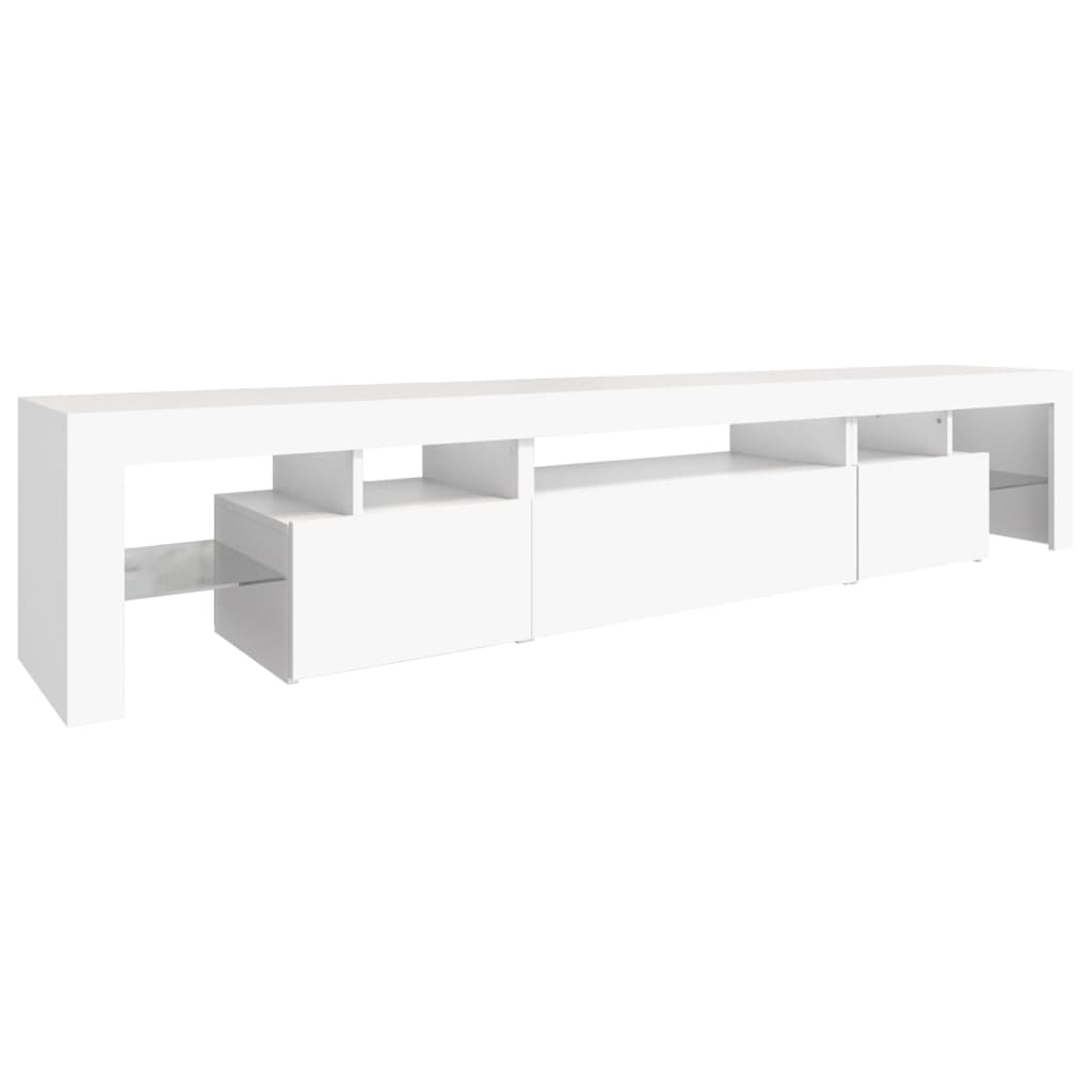 vidaXL Comode TV cu lumini LED, alb，215x36,5x40