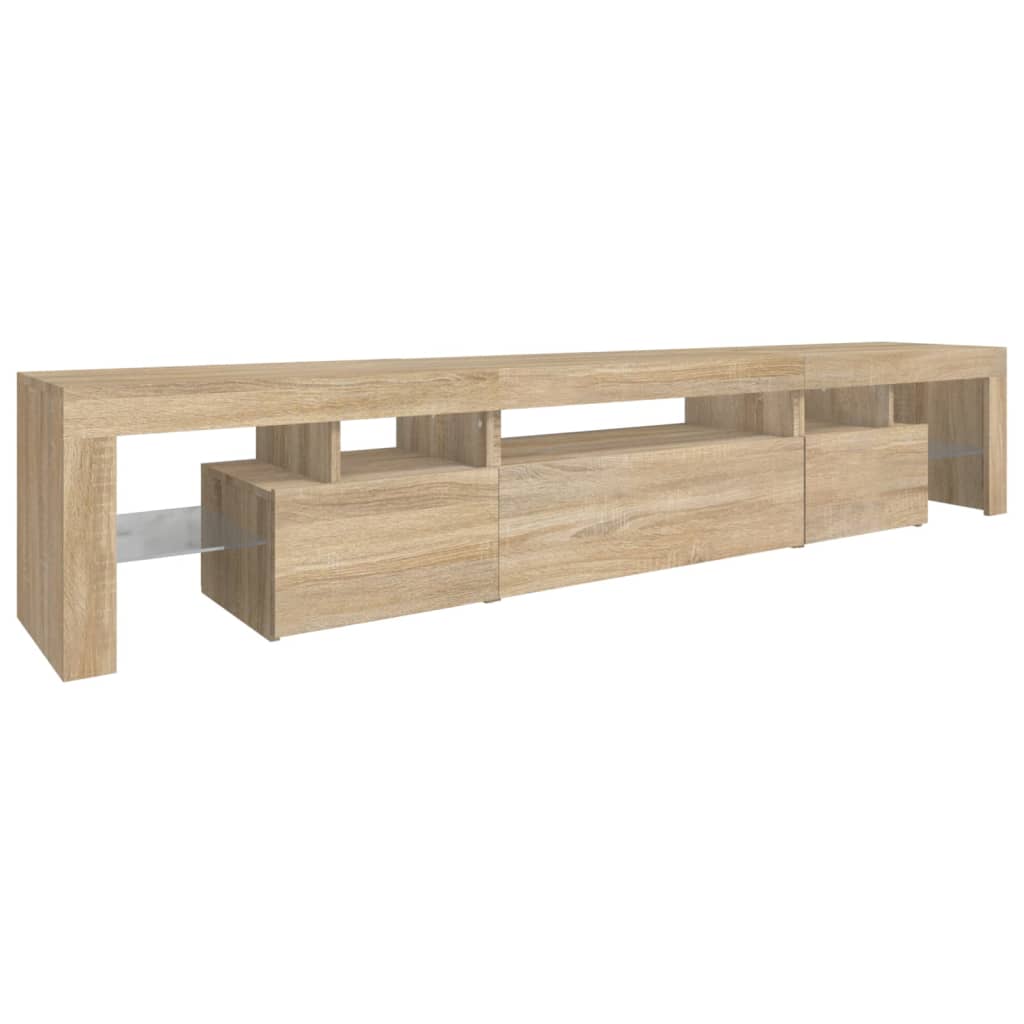 vidaXL Comodă TV cu lumini LED, stejar sonoma, 215x36,5x40cm