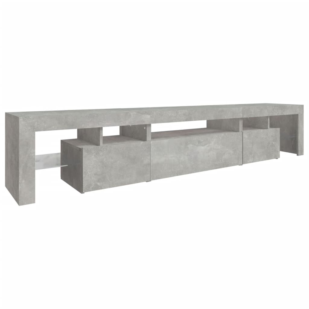 vidaXL Comodă TV cu lumini LED, gri beton, 215x36,5x40cm vidaXL Comodă TV cu lumini LED, gri beton, 215x36,5x40cm