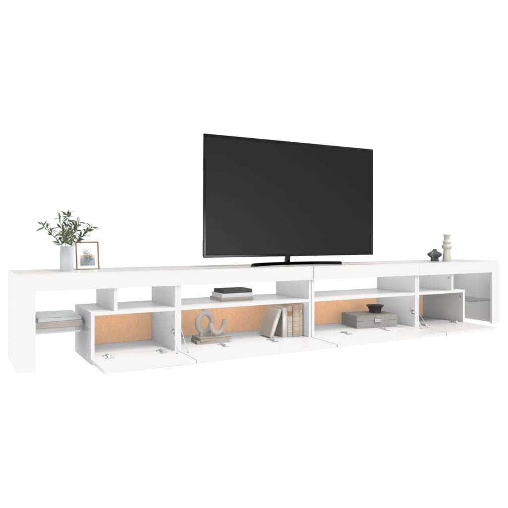 vidaXL Comodă TV cu lumini LED, alb, 290x36,5x40 cm vidaXL Comodă TV cu lumini LED, alb, 290x36,5x40 cm