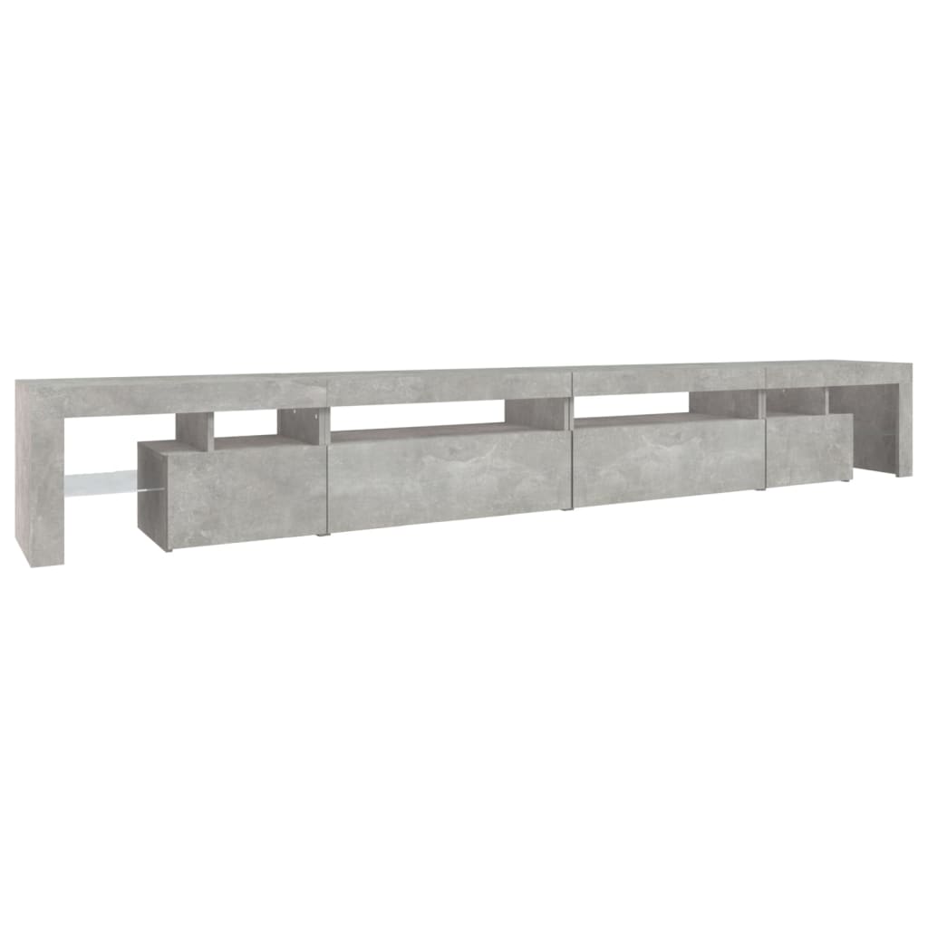 vidaXL Comodă TV cu lumini LED, gri beton, 290x36,5x40 cm vidaXL Comodă TV cu lumini LED, gri beton, 290x36,5x40 cm