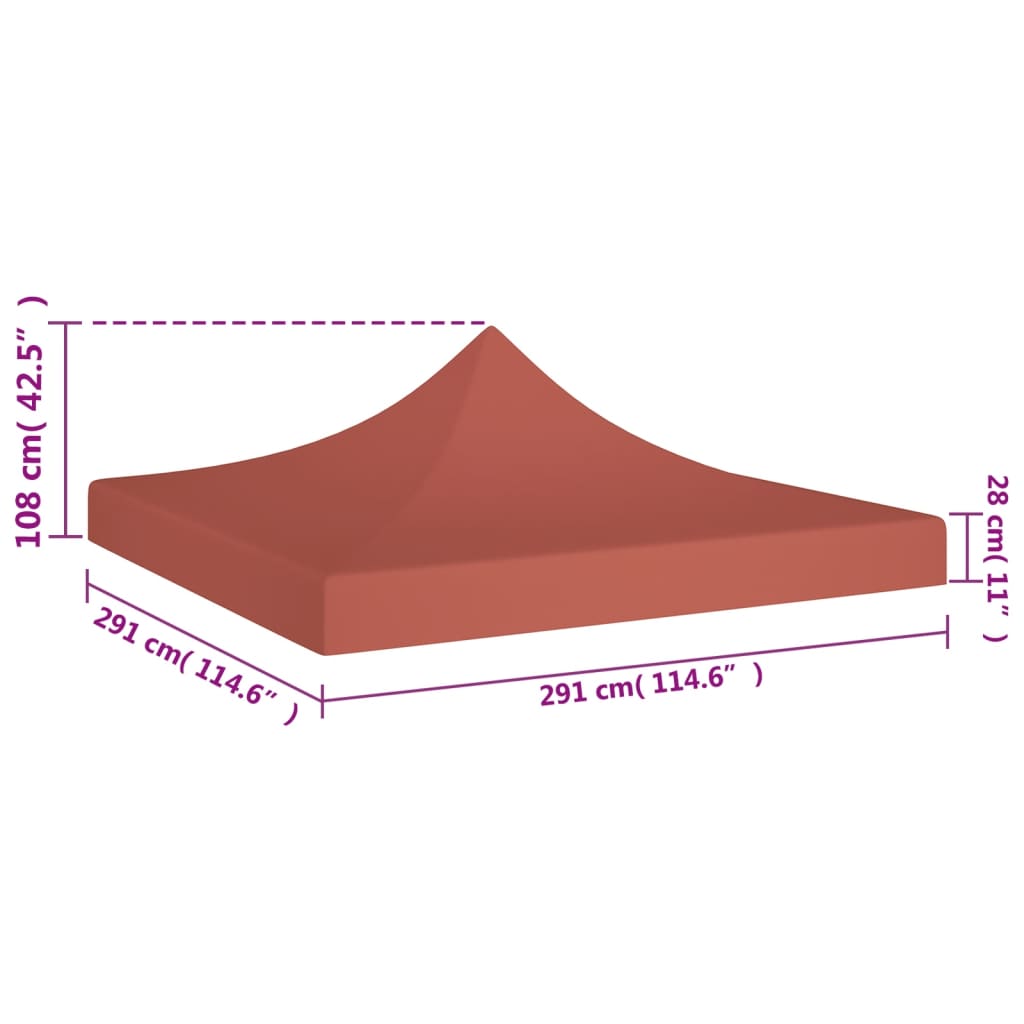 vidaXL Acoperiș pentru cort de petrecere, cărămiziu, 3 x 3 m, 270 g/m² vidaXL Acoperiș pentru cort de petrecere, cărămiziu, 3 x 3 m, 270 g/m²