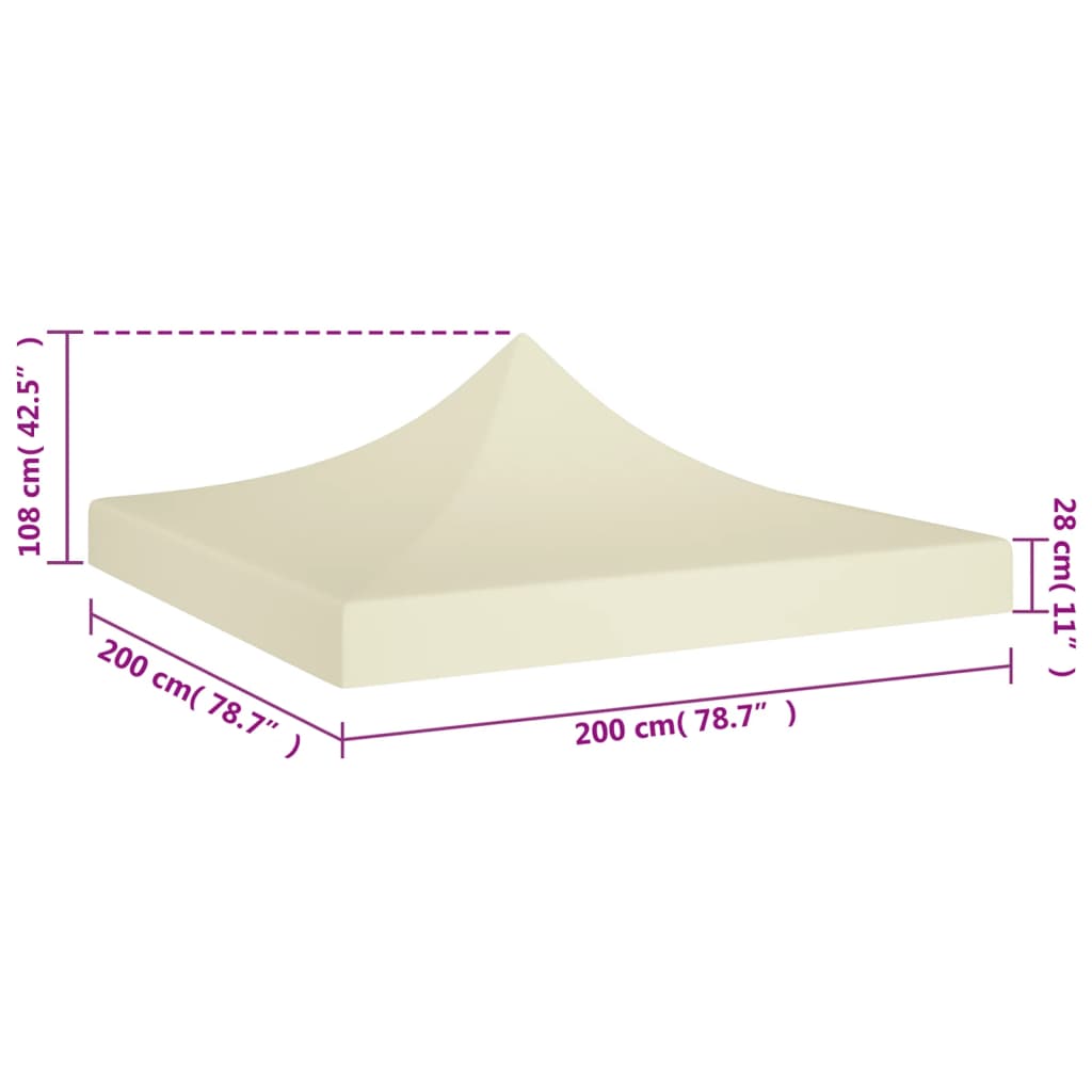 vidaXL Acoperiș pentru cort de petrecere, crem, 2 x 2 m, 270 g/m² vidaXL Acoperiș pentru cort de petrecere, crem, 2 x 2 m, 270 g/m²