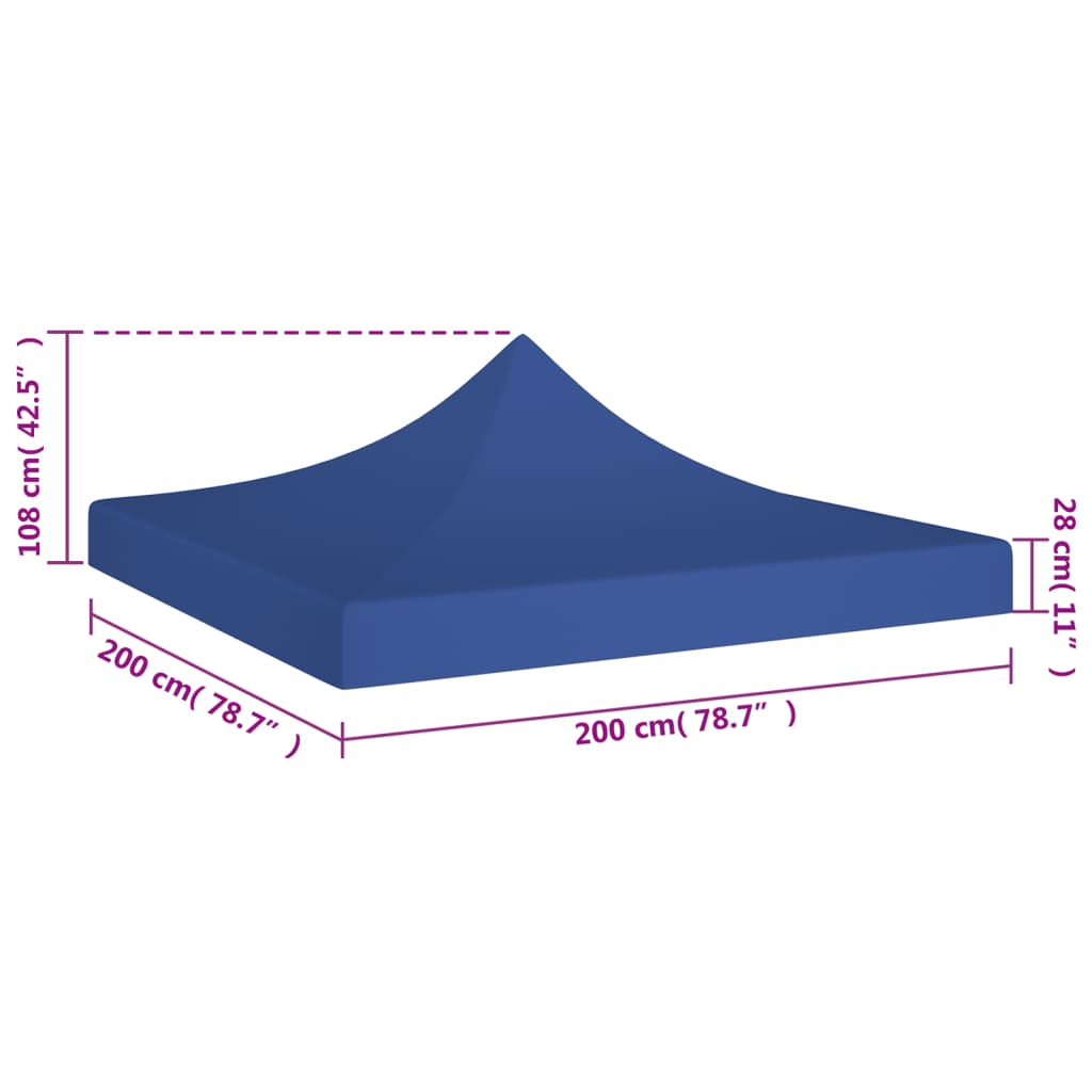 vidaXL Acoperiș pentru cort de petrecere, albastru, 2 x 2 m, 270 g/m² vidaXL Acoperiș pentru cort de petrecere, albastru, 2 x 2 m, 270 g/m²