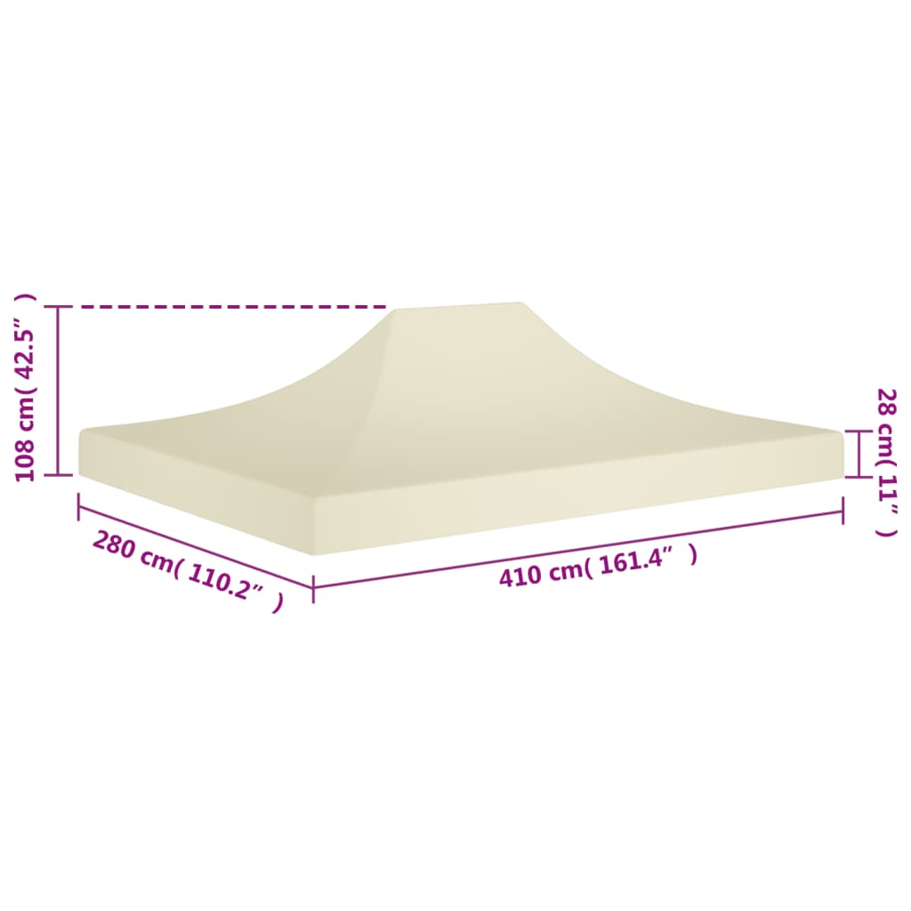 vidaXL Acoperiș pentru cort de petrecere, crem, 4 x 3 m, 270 g/m² vidaXL Acoperiș pentru cort de petrecere, crem, 4 x 3 m, 270 g/m²