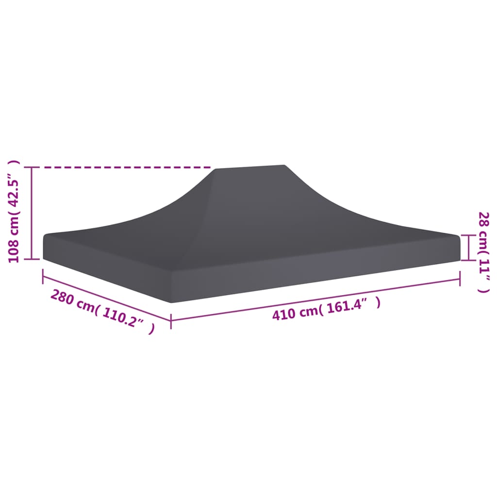 vidaXL Acoperiș pentru cort de petrecere, antracit, 4 x 3 m, 270 g/m² vidaXL Acoperiș pentru cort de petrecere, antracit, 4 x 3 m, 270 g/m²