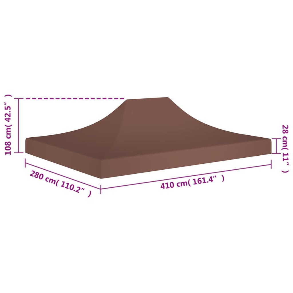 vidaXL Acoperiș pentru cort de petrecere, maro, 4 x 3 m, 270 g/m² vidaXL Acoperiș pentru cort de petrecere, maro, 4 x 3 m, 270 g/m²