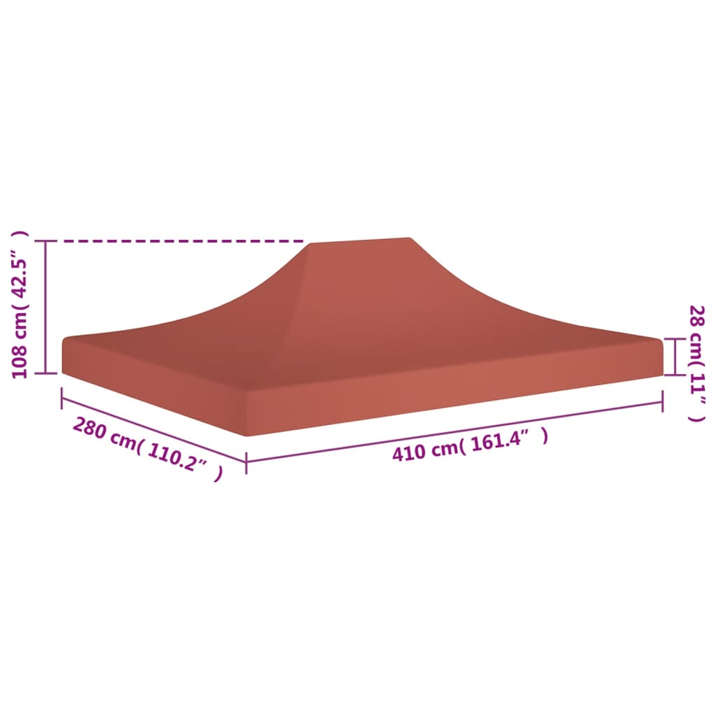 vidaXL Acoperiș pentru cort de petrecere, cărămiziu, 4 x 3 m, 270 g/m² vidaXL Acoperiș pentru cort de petrecere, cărămiziu, 4 x 3 m, 270 g/m²
