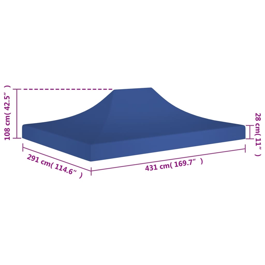 vidaXL Acoperiș cort de petrecere, albastru, 4,5 x 3 m, 270 g /m² vidaXL Acoperiș cort de petrecere, albastru, 4,5 x 3 m, 270 g /m²