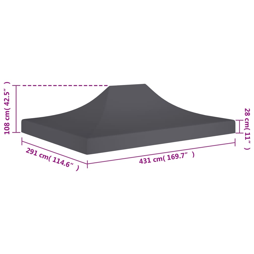 vidaXL Acoperiș cort de petrecere, antracit, 4,5 x 3 m, 270 g/m² vidaXL Acoperiș cort de petrecere, antracit, 4,5 x 3 m, 270 g/m²