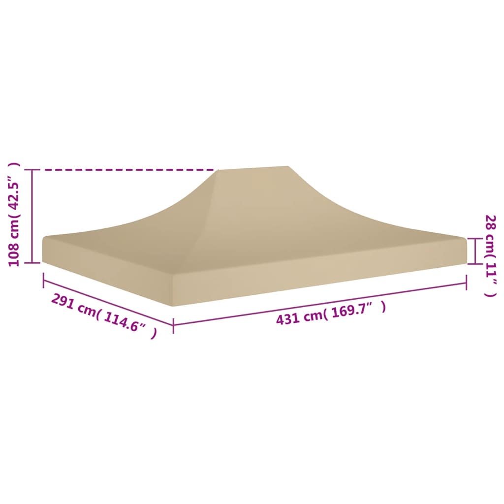 vidaXL Acoperiș pentru cort de petrecere, bej, 4,5 x 3 m, 270 g/m² vidaXL Acoperiș pentru cort de petrecere, bej, 4,5 x 3 m, 270 g/m²