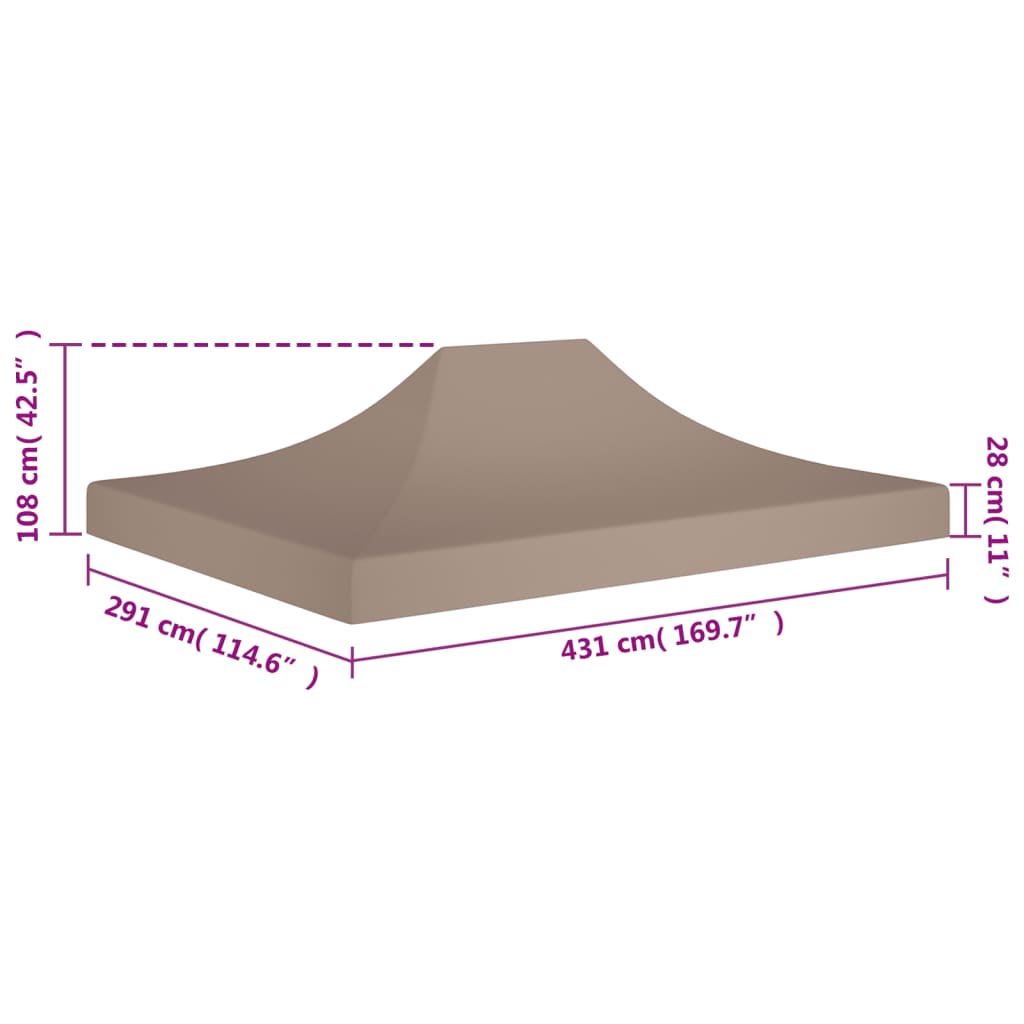 vidaXL Acoperiș cort de petrecere, gri taupe, 4,5 x 3 m, 270 g/m² vidaXL Acoperiș cort de petrecere, gri taupe, 4,5 x 3 m, 270 g/m²
