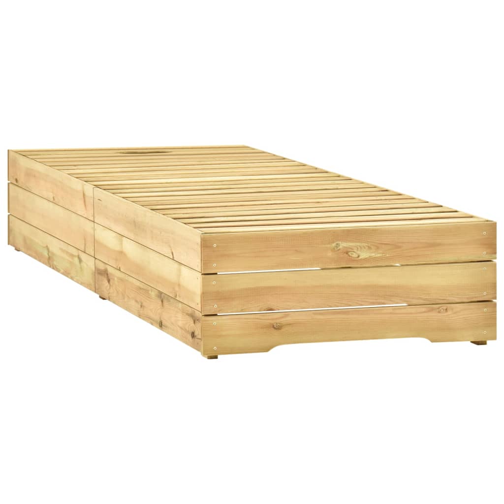 vidaXL Șezlong cu masă, lemn de pin tratat verde vidaXL Șezlong cu masă, lemn de pin tratat verde