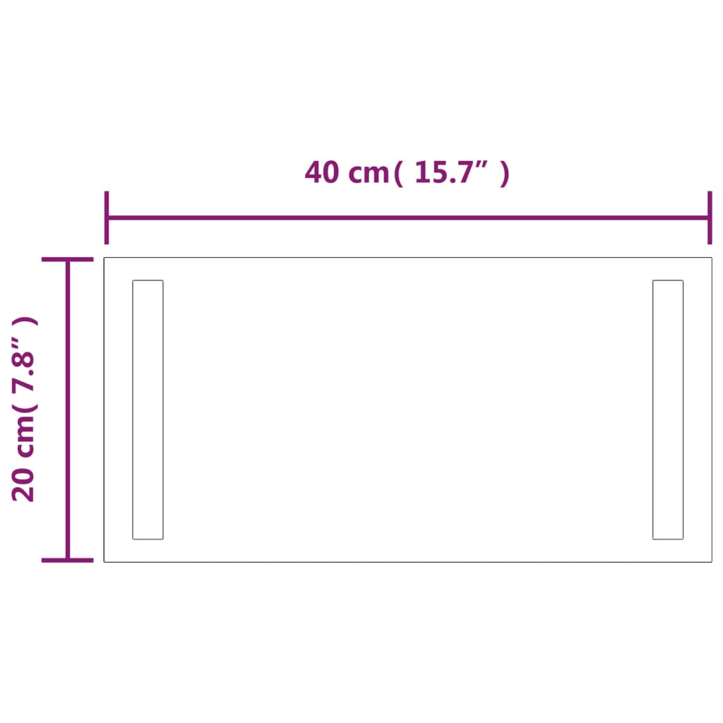 vidaXL Oglindă de baie cu LED, 20x40 cm