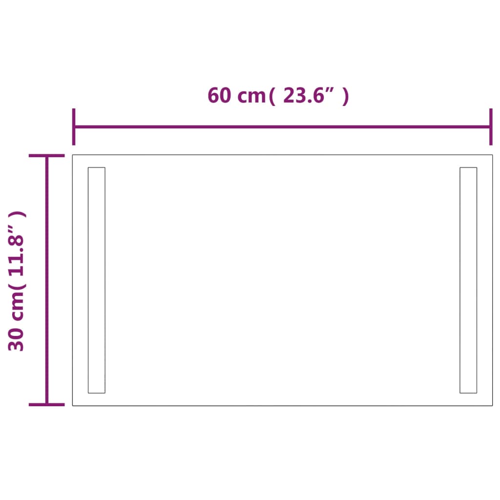 vidaXL Oglinda de baie cu LED, 30x60 cm