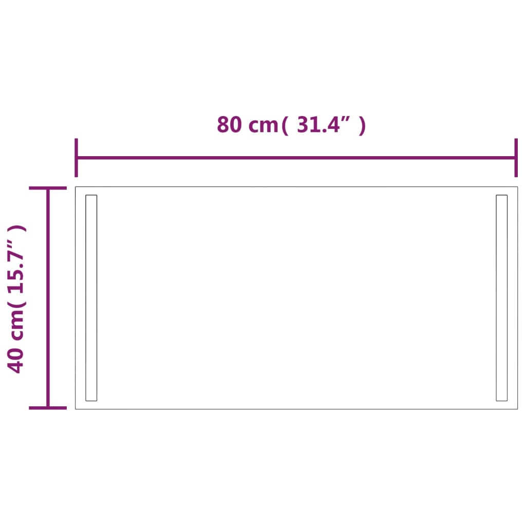 vidaXL Oglindă de baie cu LED, 40x80 cm