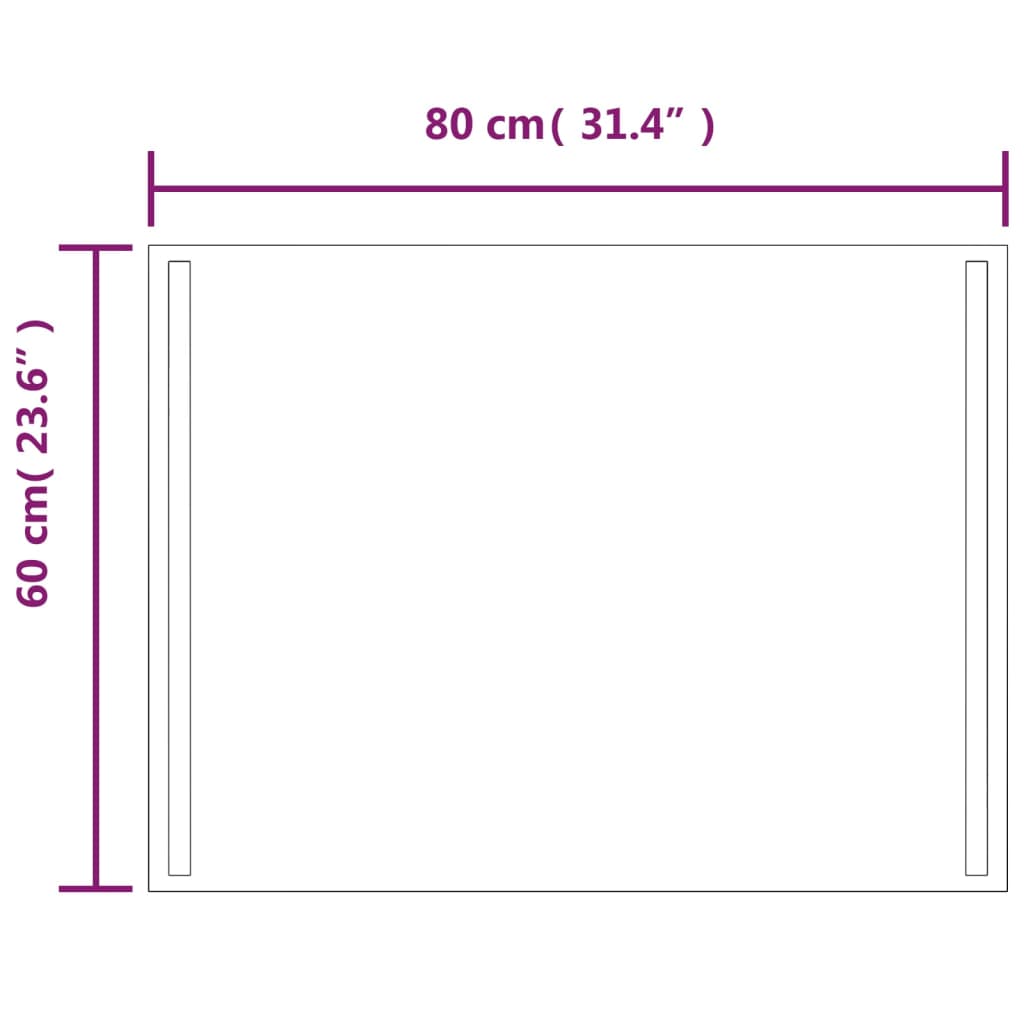 vidaXL Oglindă de baie cu LED, 60x80 cm