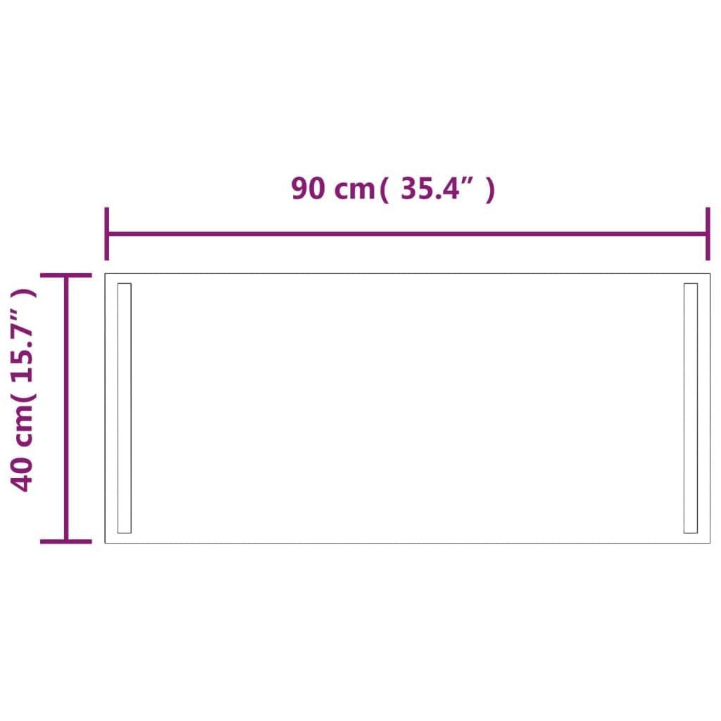 vidaXL Oglindă de baie cu LED, 40x90 cm