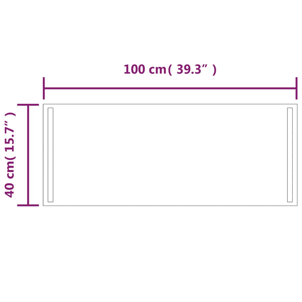 vidaXL Oglindă de baie cu LED, 40x100 cm