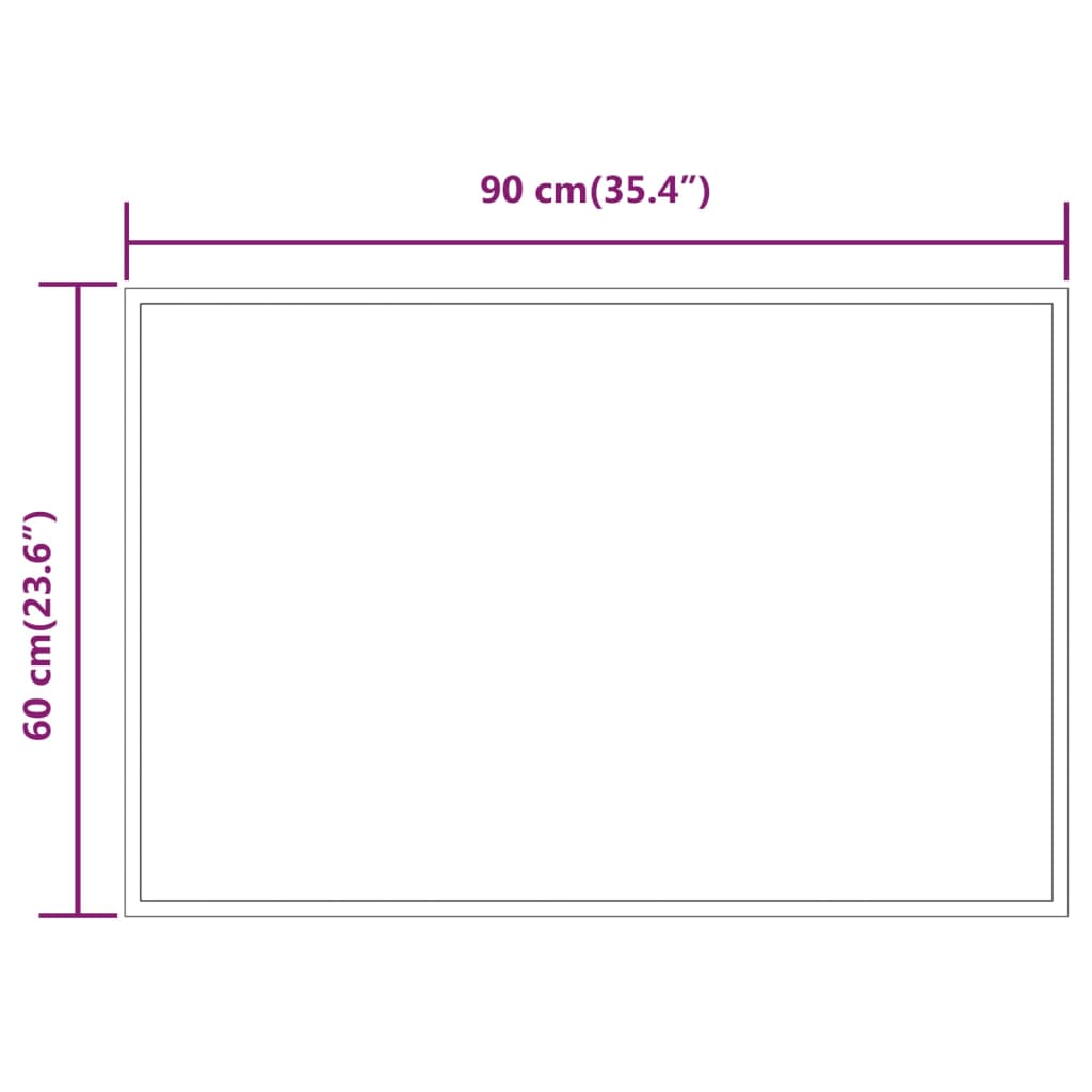 vidaXL Oglindă de baie cu LED, 60x90 cm