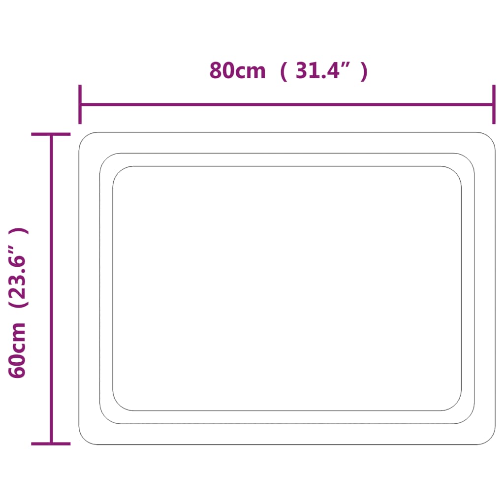 vidaXL Oglindă de baie cu LED, 60x80 cm