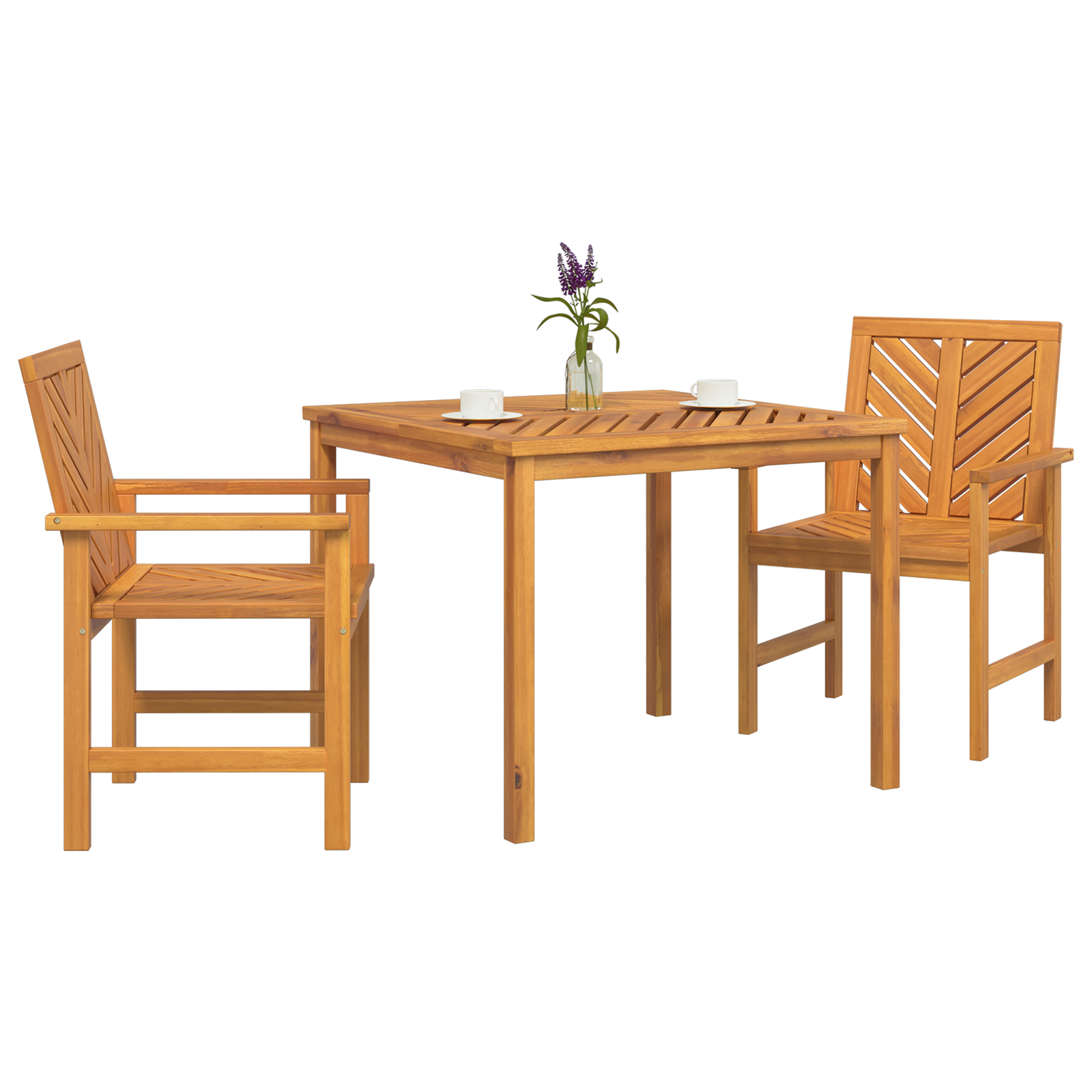 vidaXL Set Dining 3 Piese din Lemn Masiv de Acacia