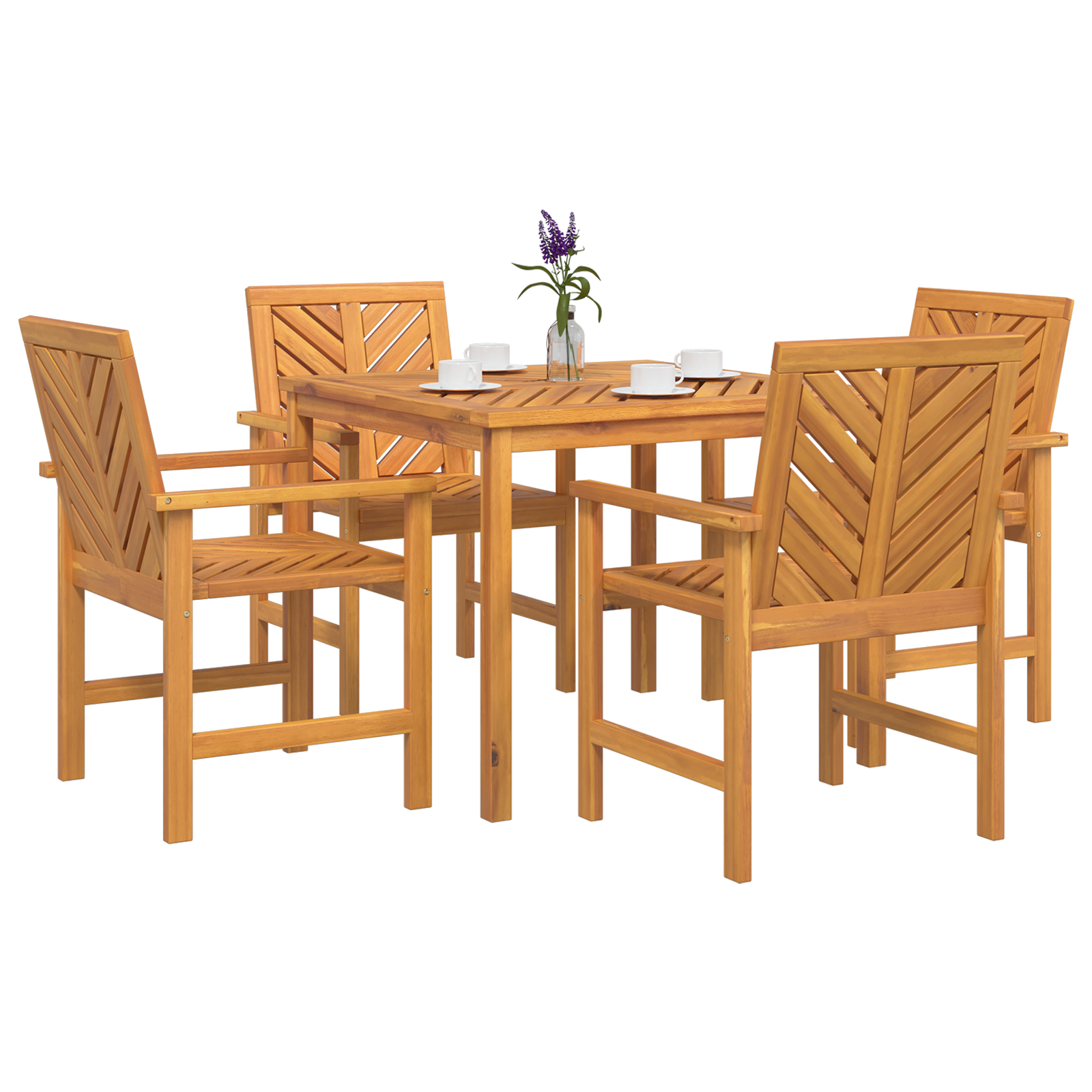 vidaXL Set de dining pentru grădină 4 piese din lemn masiv de acacia