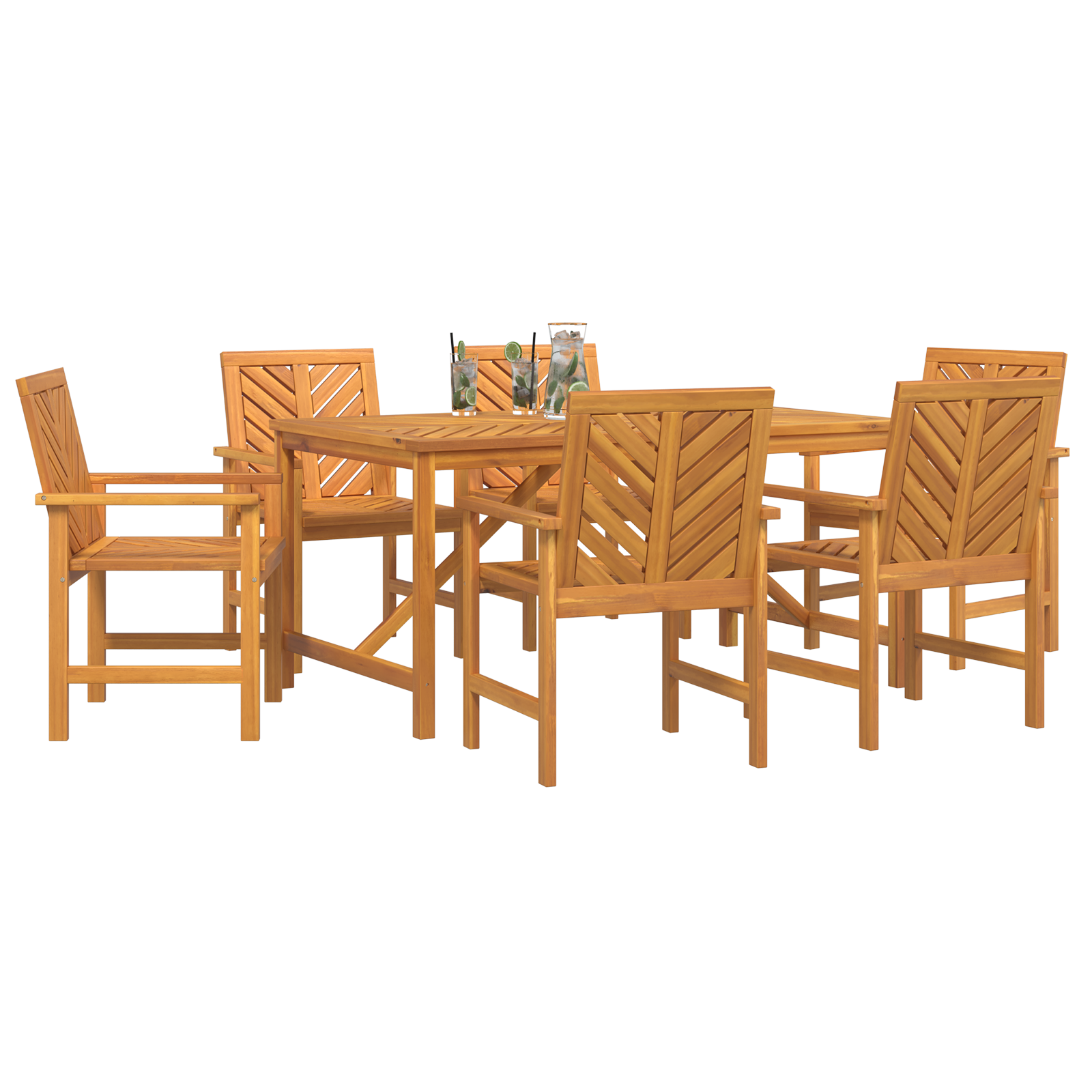 vidaXL Set de dining pentru grădină 6 piese, din lemn masiv de acacia vidaXL Set de dining pentru grădină 6 piese, din lemn masiv de acacia