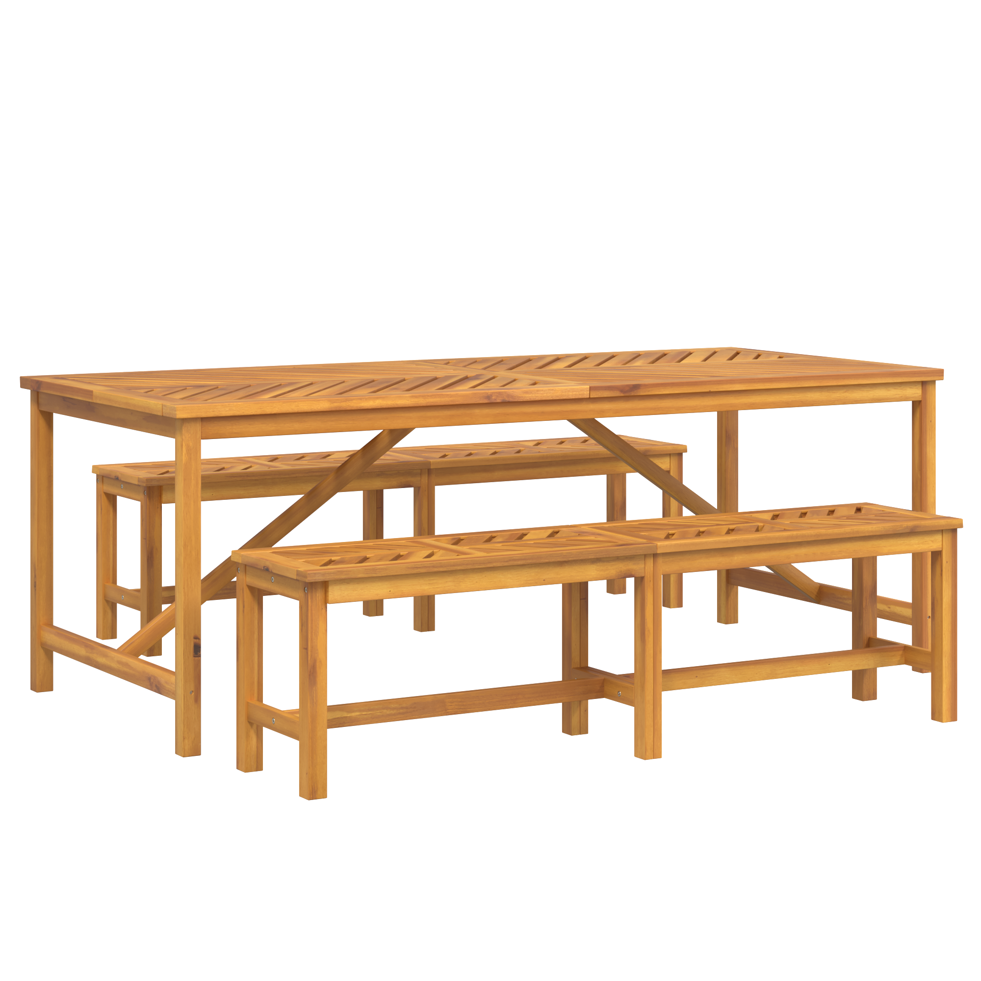 vidaXL Set de dining pentru grădină din lemn masiv de acacia vidaXL Set de dining pentru grădină din lemn masiv de acacia