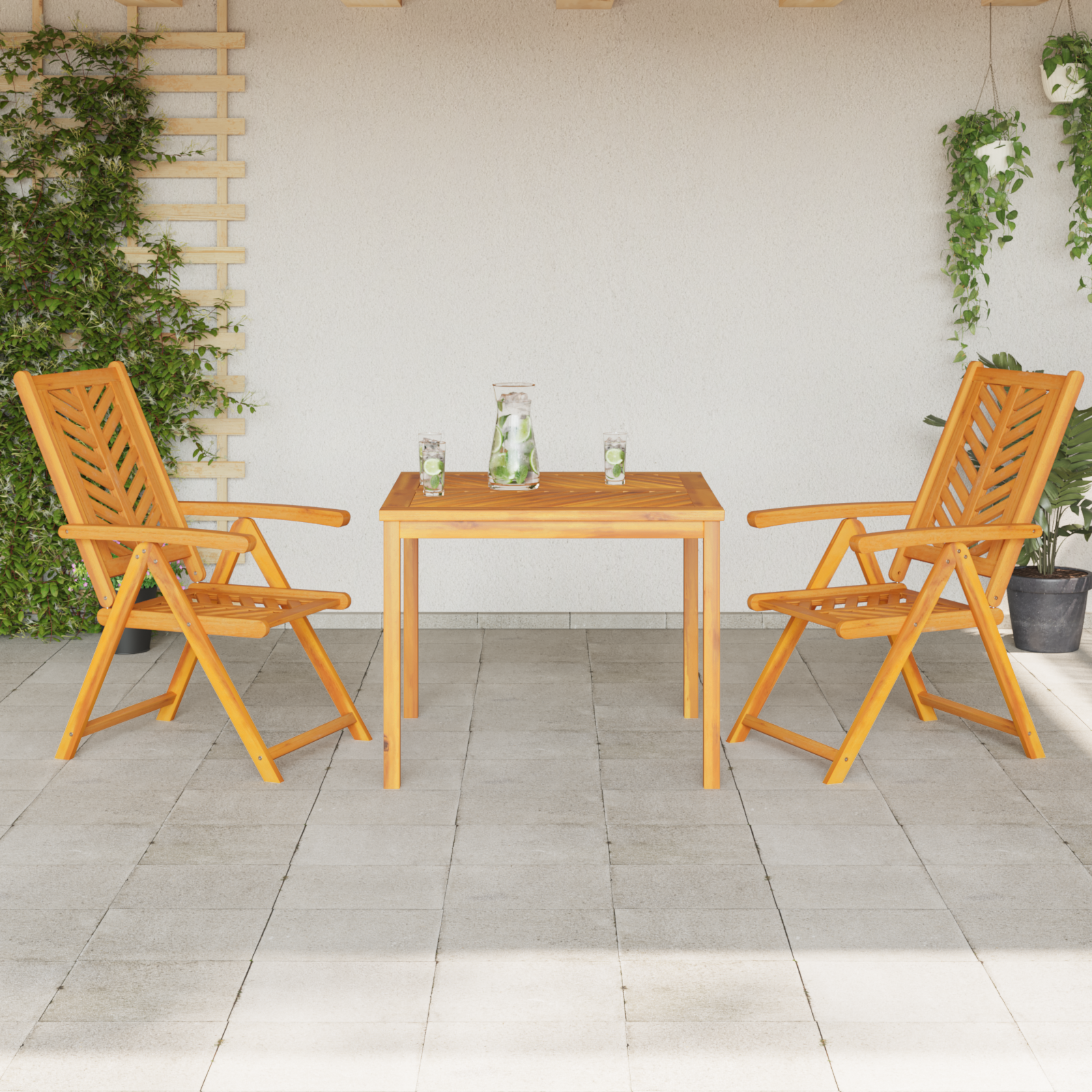 vidaXL Set de mese pentru grădină 3 piese Lemn solid de acacia