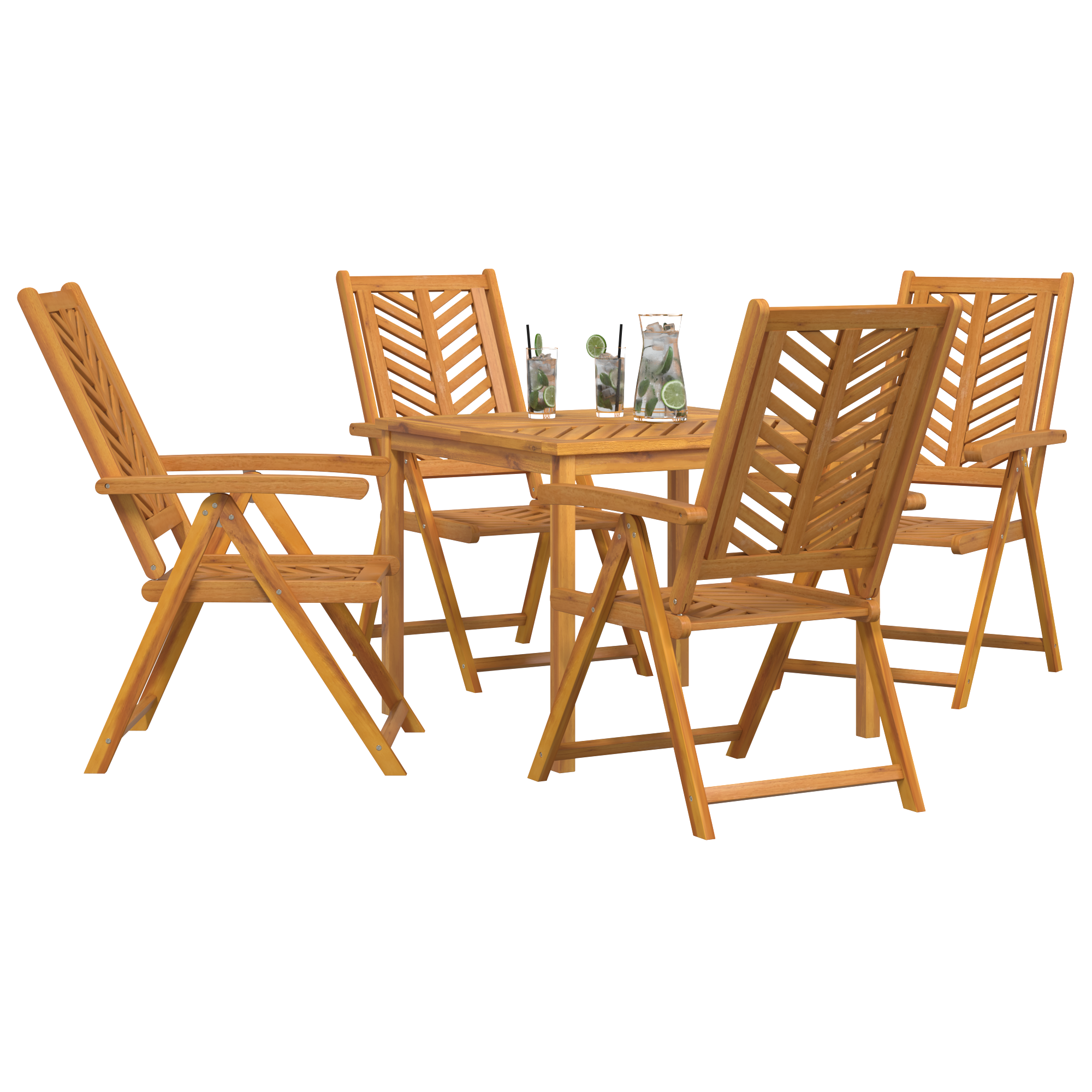 vidaXL Set de Masă de Grădină de 5 Piese din Lemn Solid de Acacia vidaXL Set de Masă de Grădină de 5 Piese din Lemn Solid de Acacia