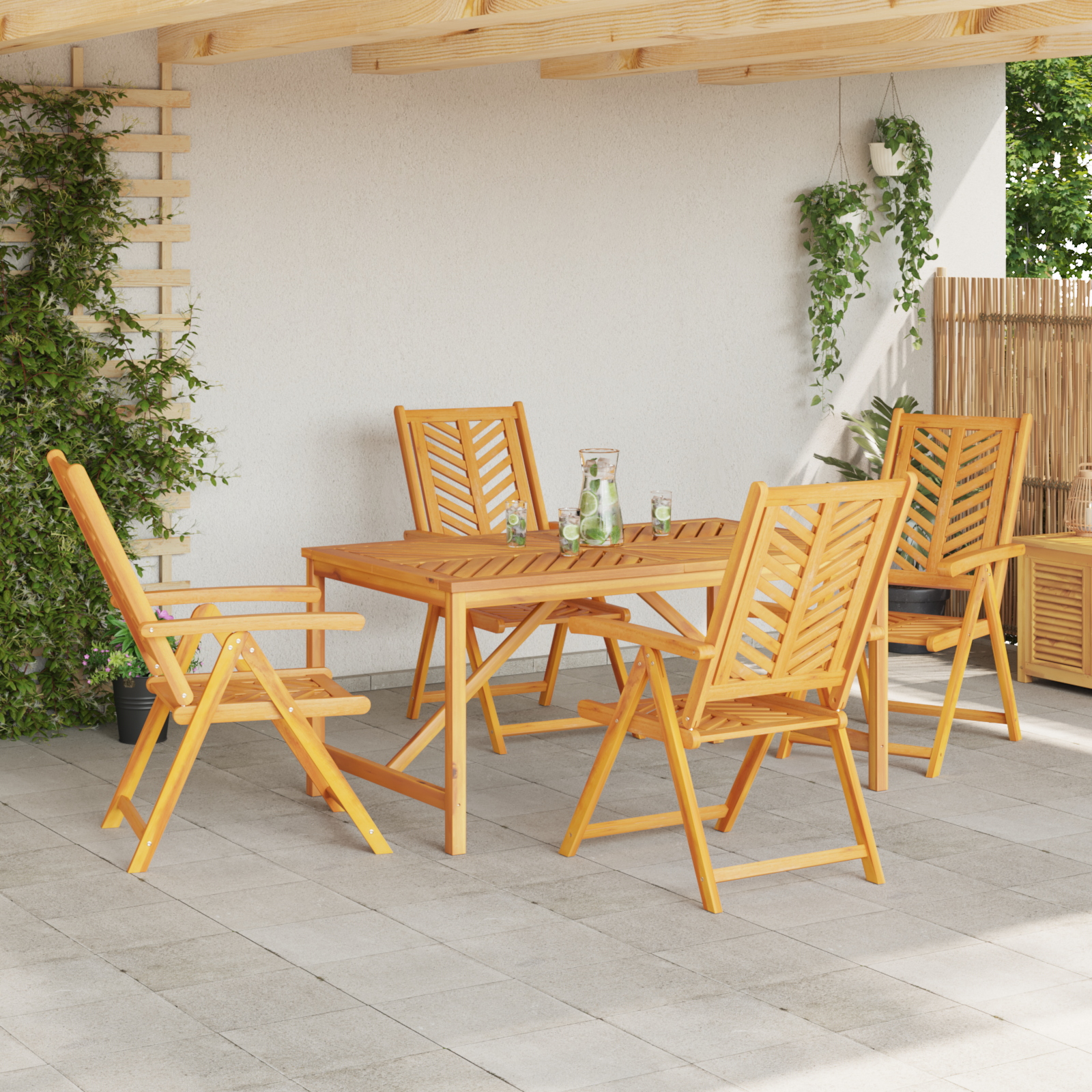 vidaXL Set de Dining pentru Grădină 5 Piese Lemn Masiv de Acacia