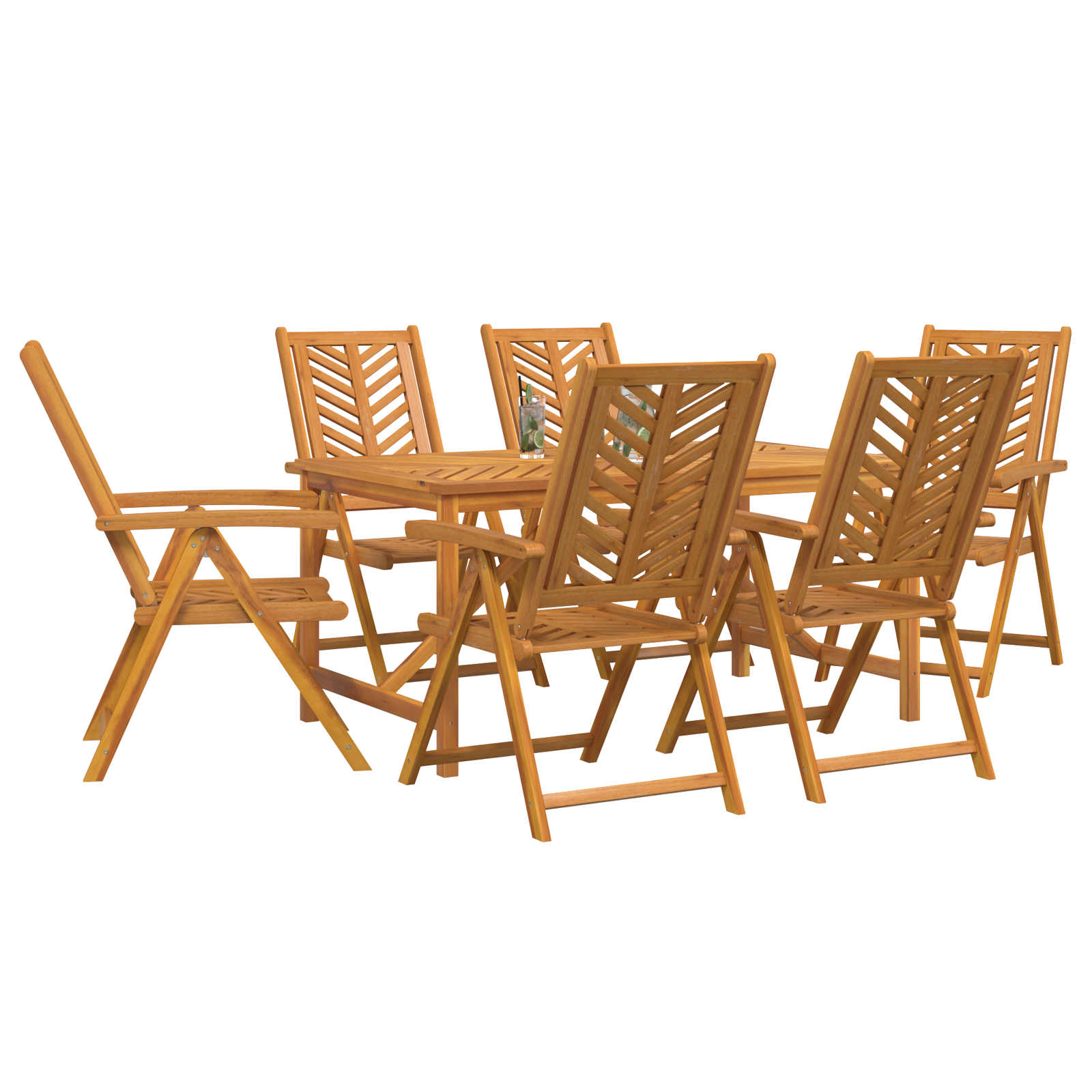 vidaXL Set Dining Grădină 7 Piese din Lemn Masiv Acacia