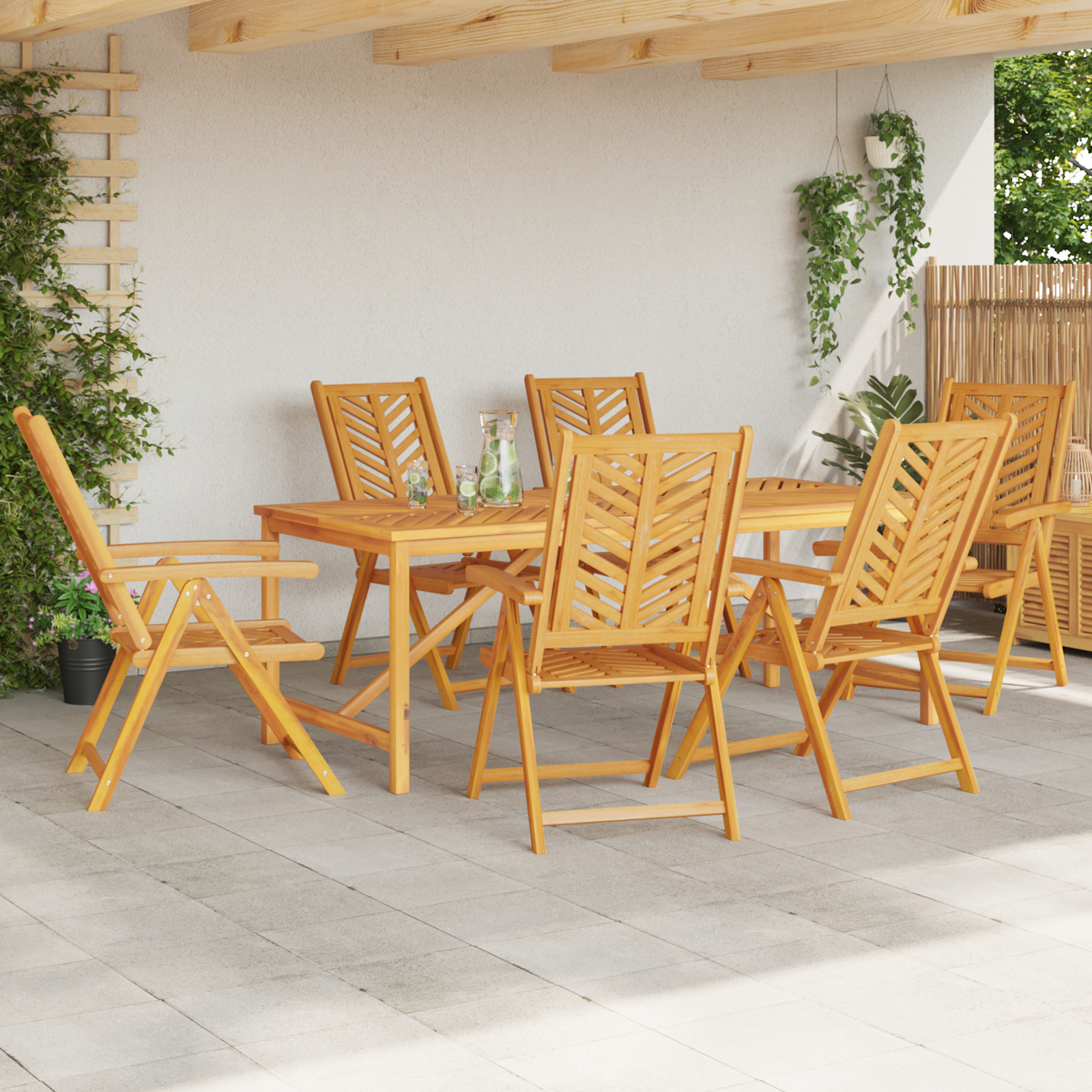 vidaXL Set de Dining pentru Grădină cu 7 Piese din Lemn Masiv de Acacia vidaXL Set de Dining pentru Grădină cu 7 Piese din Lemn Masiv de Acacia