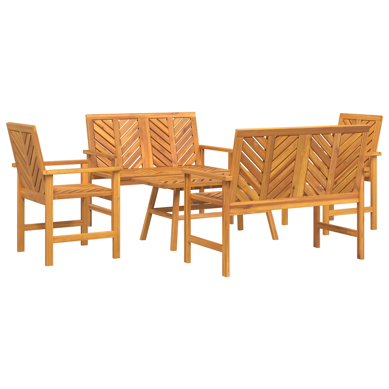 vidaXL Set lounge pentru grădină 5 Piese din lemn solid de acacia